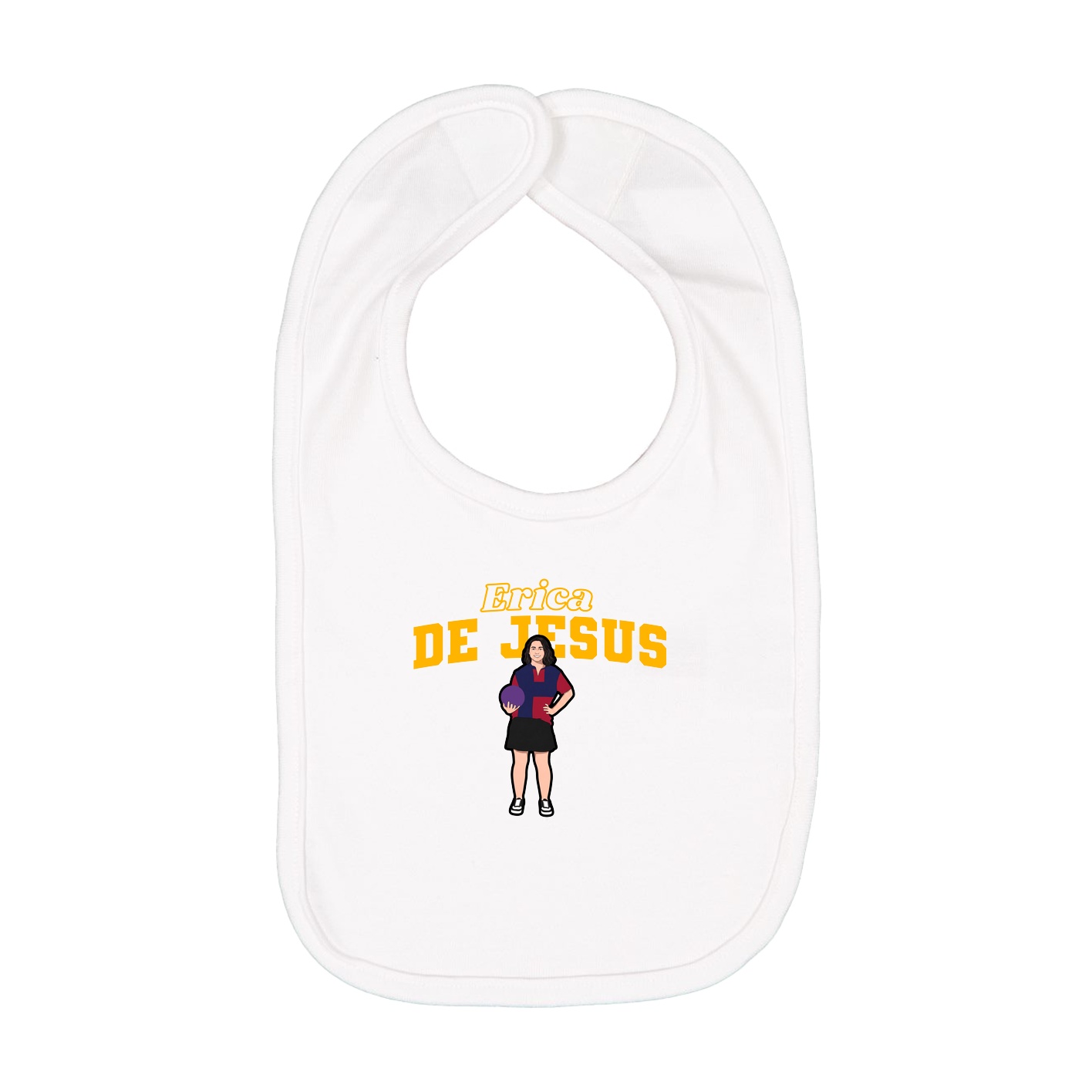 Infant Bib — Name Arch in White