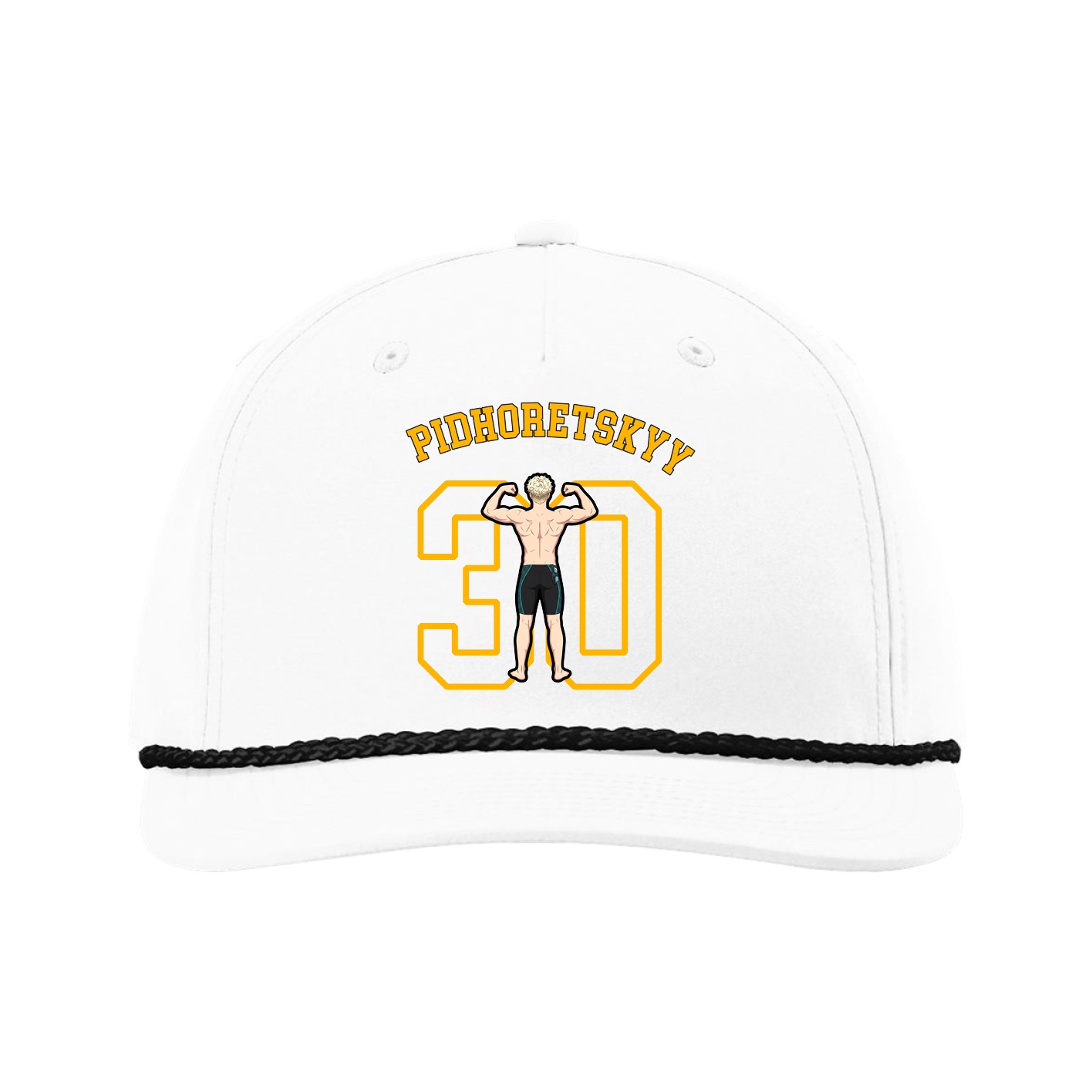 Five-Panel Classic Rope Cap — Shirsey Arch in White