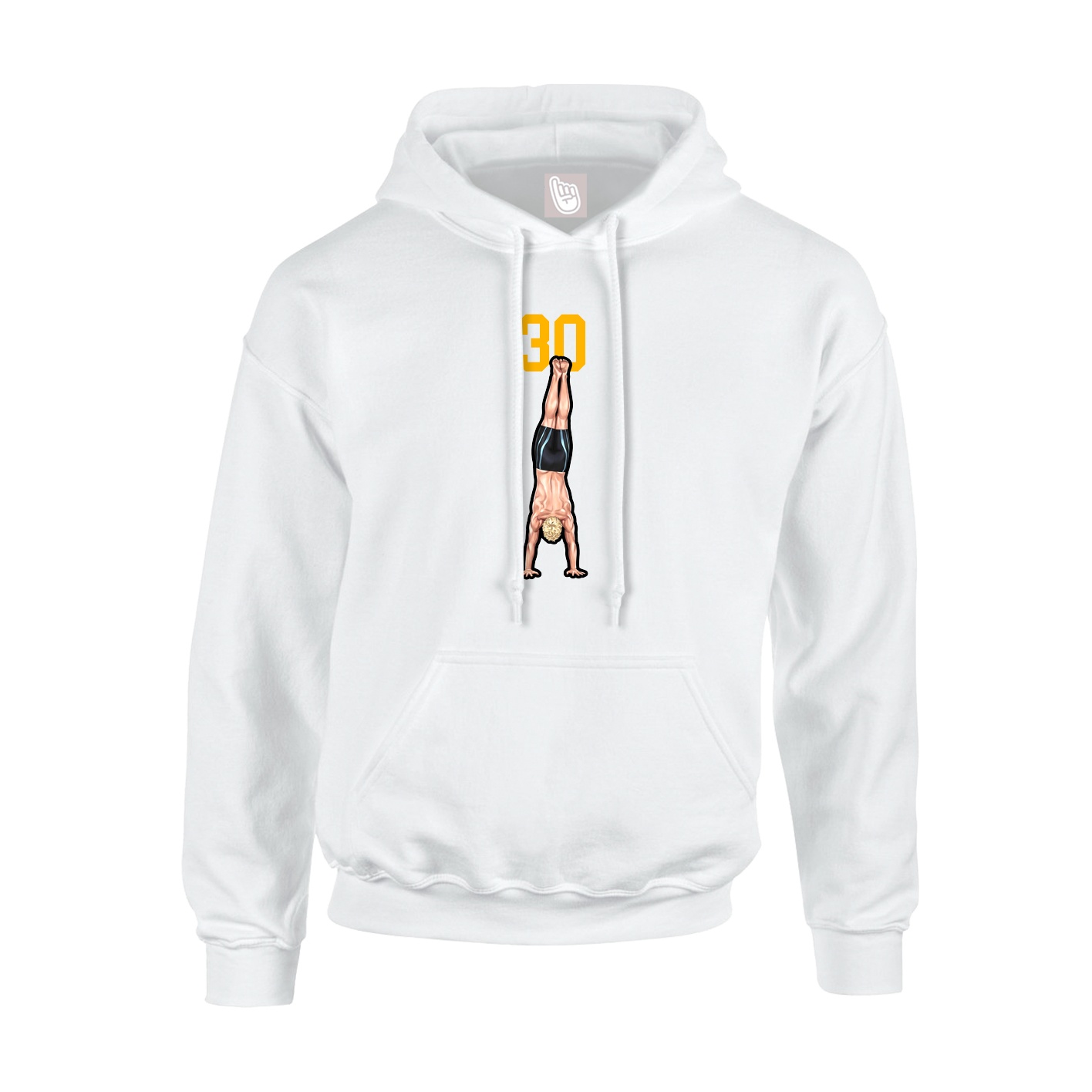 Youth Hoodie — Number Top in White