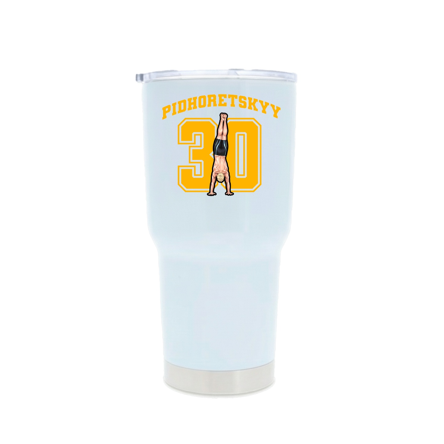 30oz Stainless Steel Tumbler — Number in White
