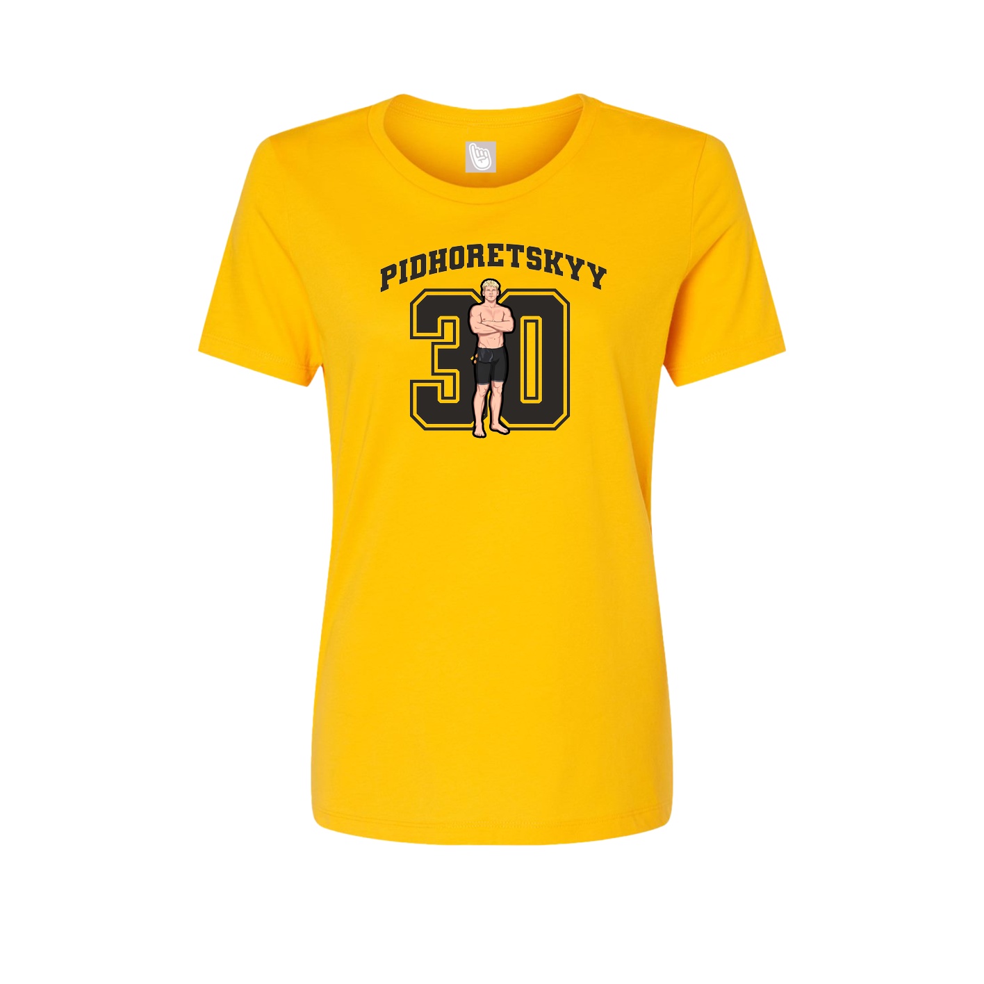 Fitted Women's Tee — Number in Gold