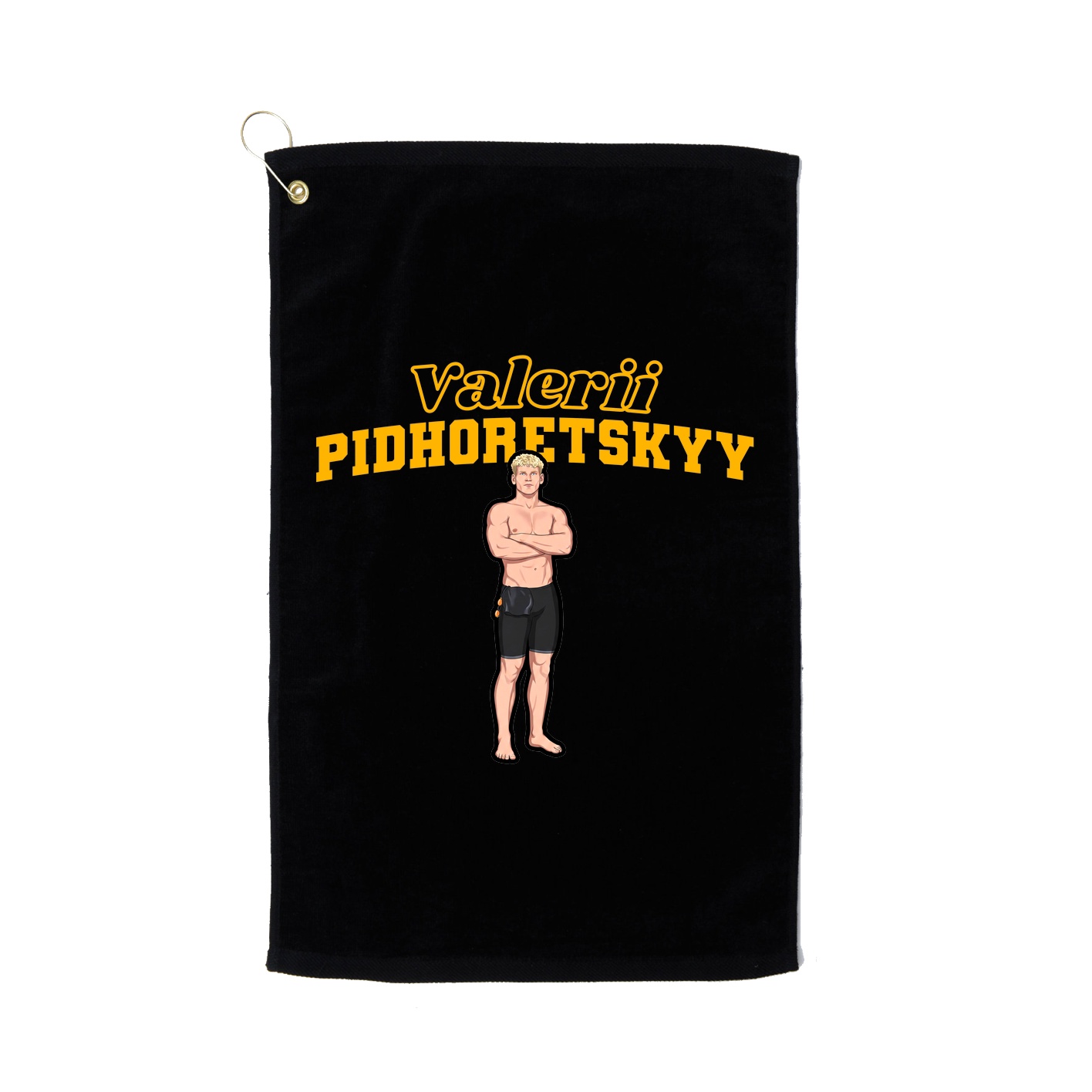Golf Towel — Name Arch in Black