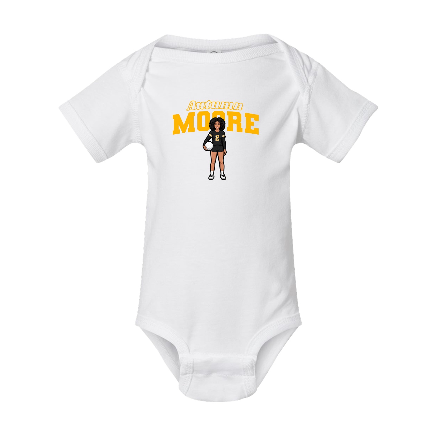 Baby Onesie — Name Arch in White
