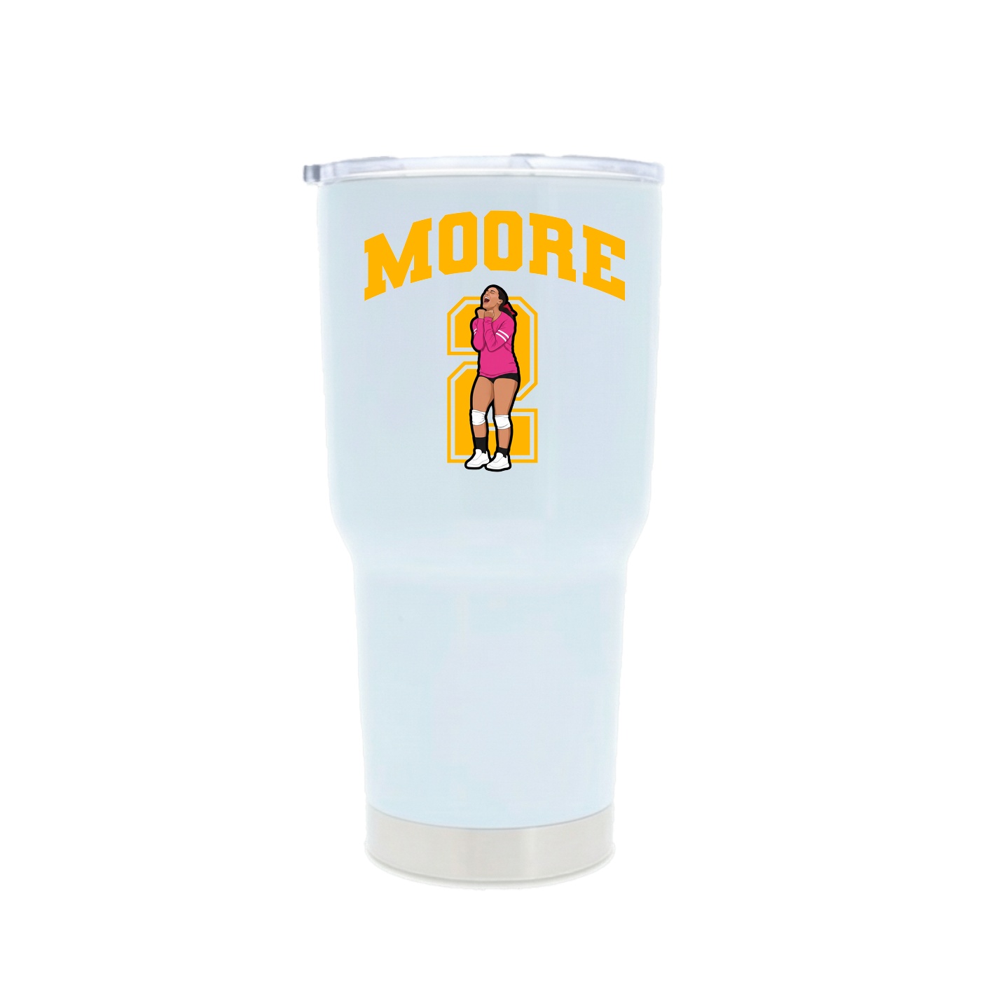 30oz Stainless Steel Tumbler — Number in White