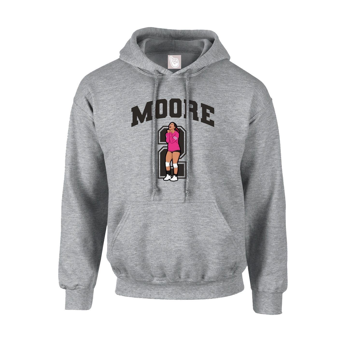 Hoodie — Number in Grey