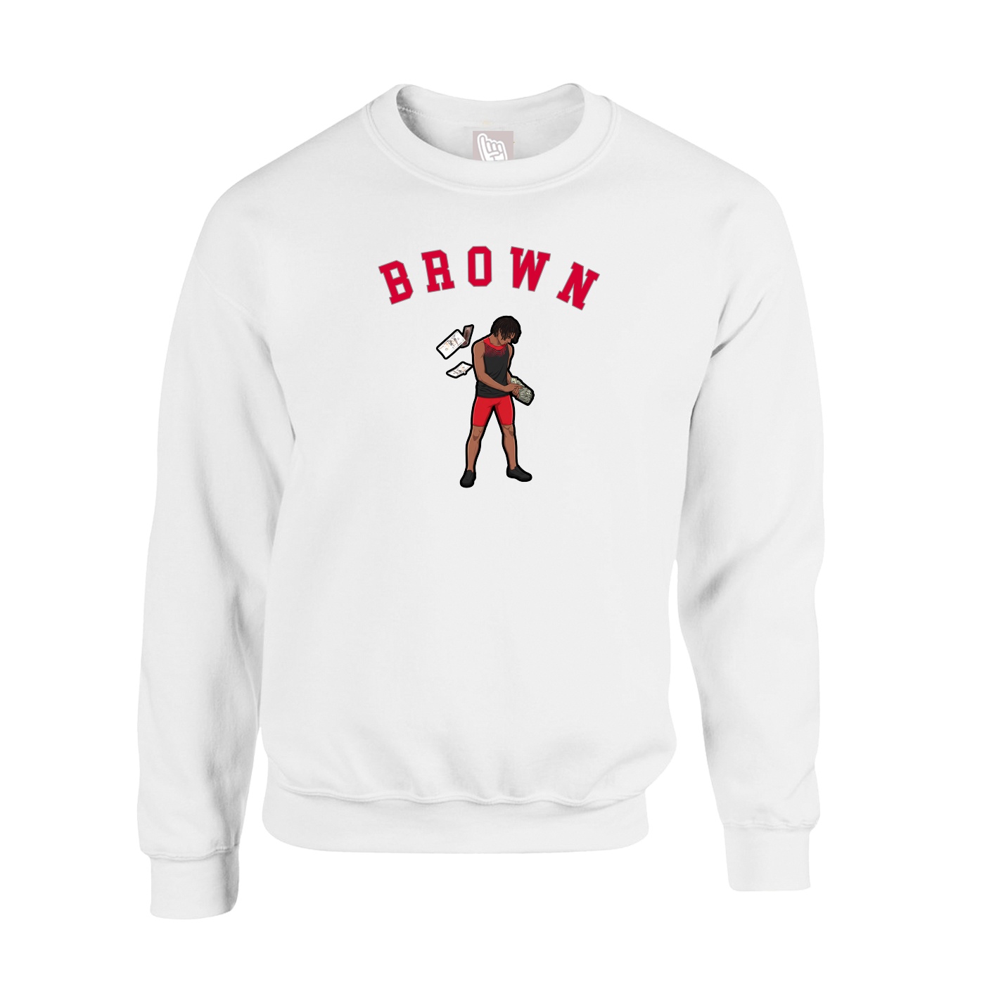 Fleece Crew — Shirsey Arch in White