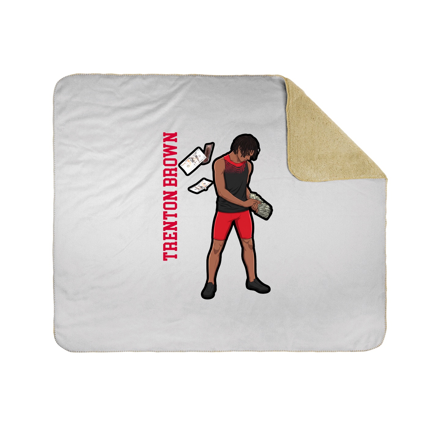 Throw Blanket — Name Vertical in White
