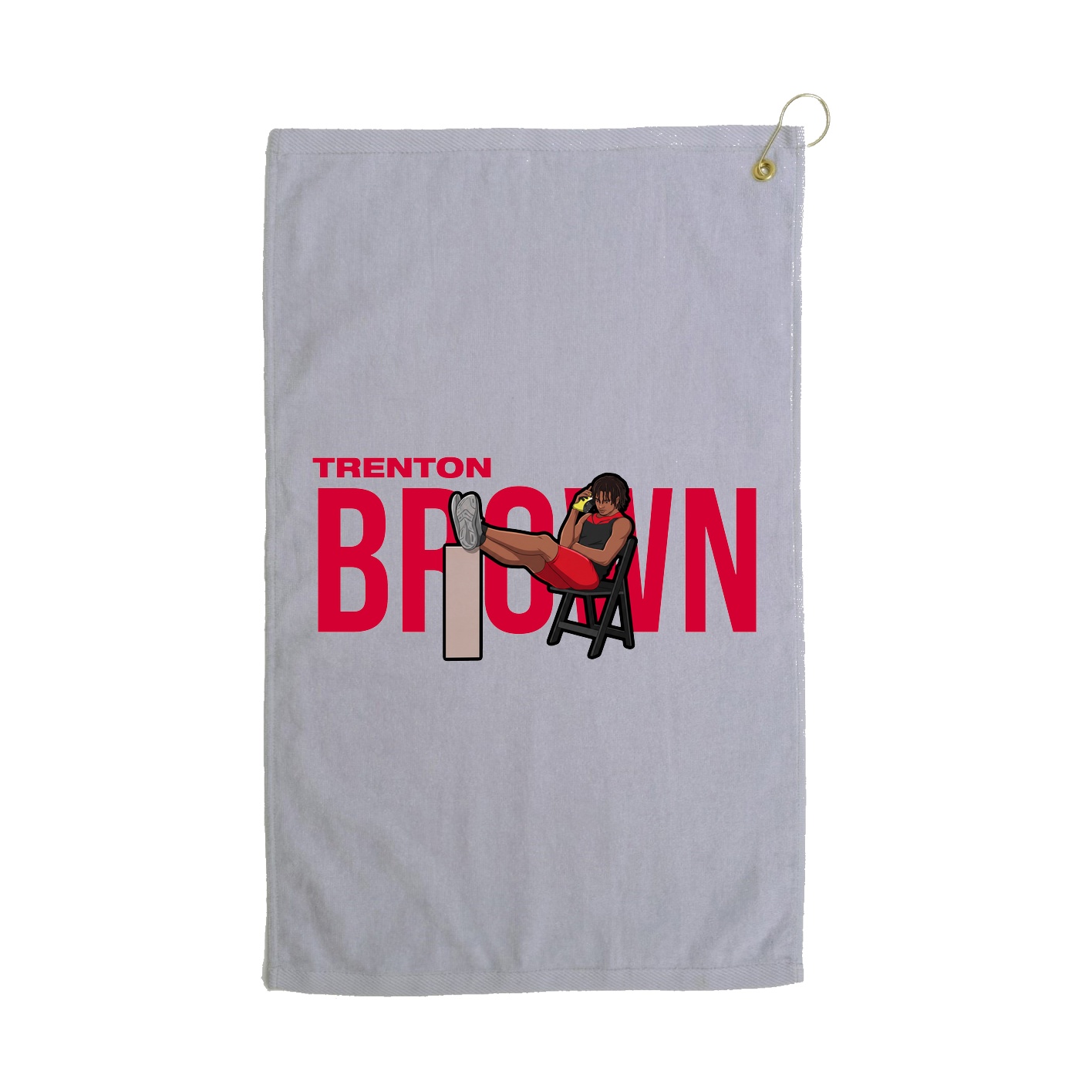 Golf Towel — Player Name in Grey