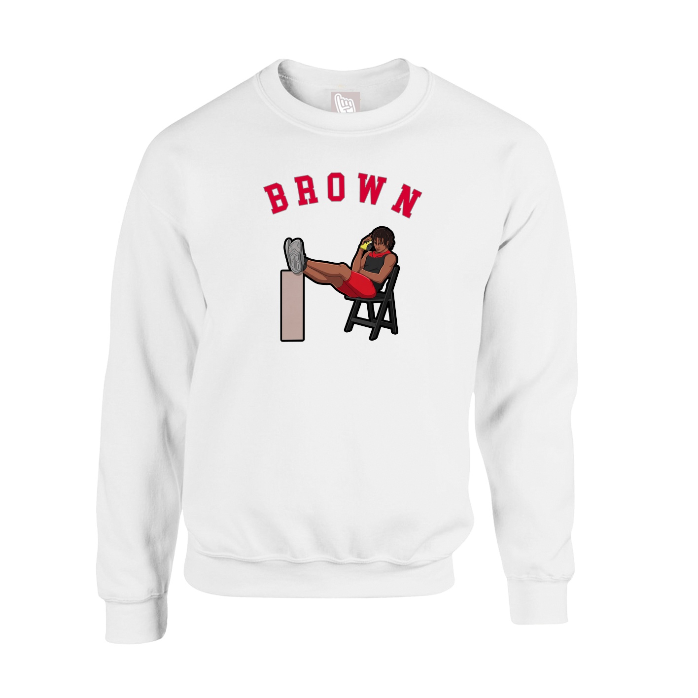 Fleece Crew — Shirsey Arch in White