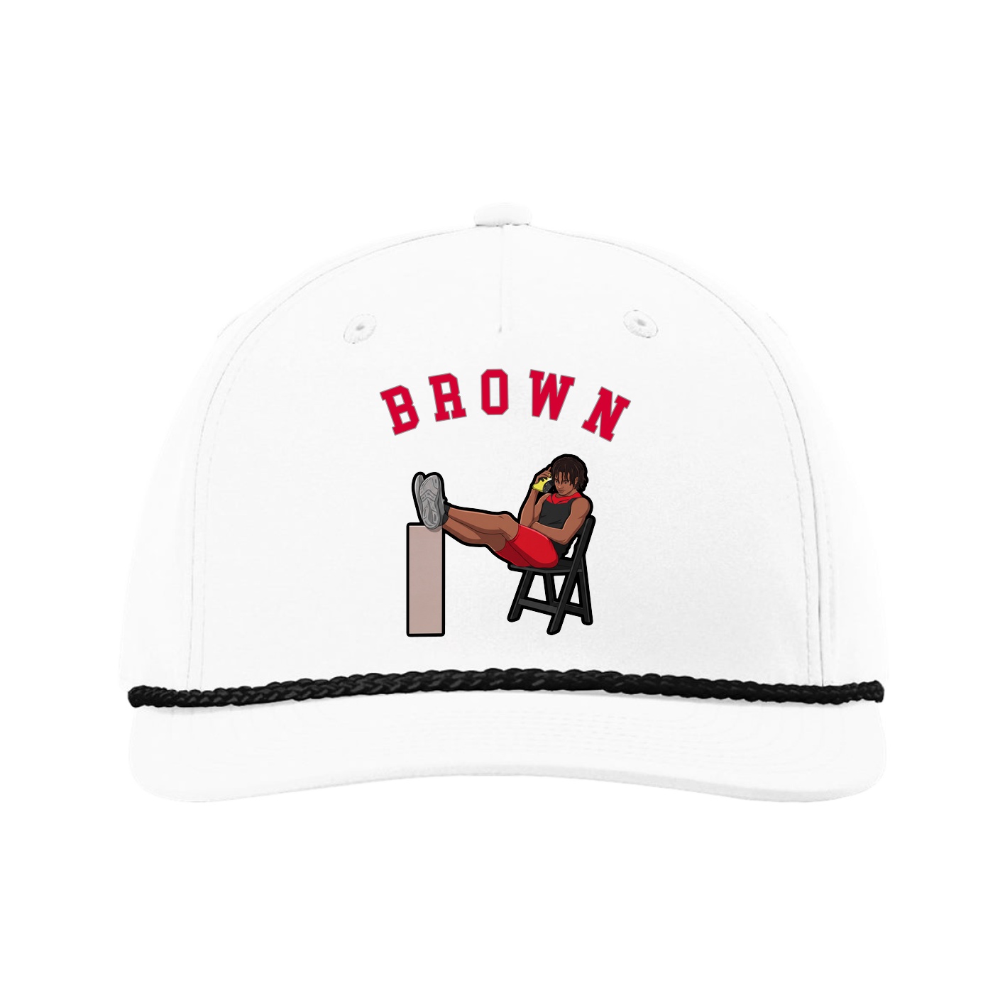 Five-Panel Classic Rope Cap — Shirsey Arch in White