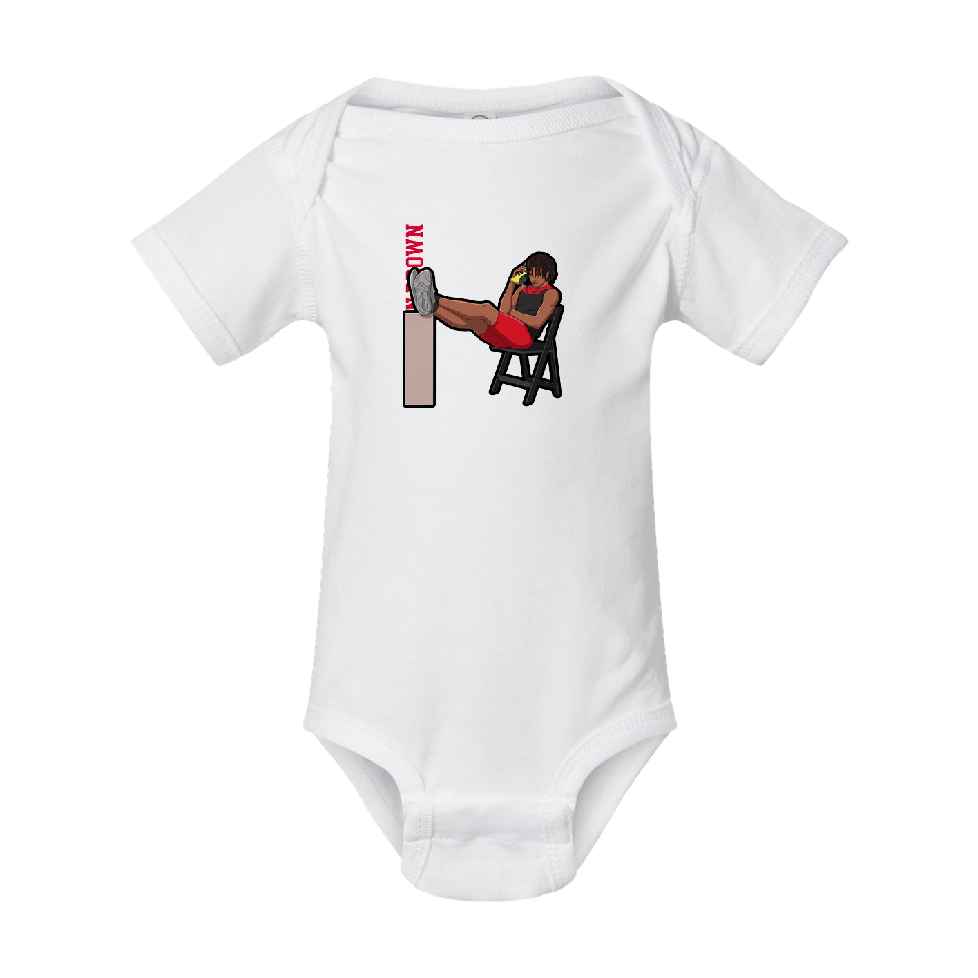 Baby Onesie — Name Vertical in White
