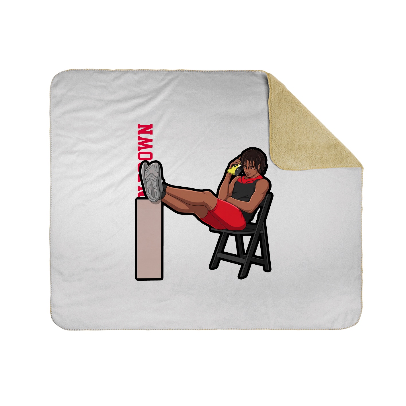 Throw Blanket — Name Vertical in White