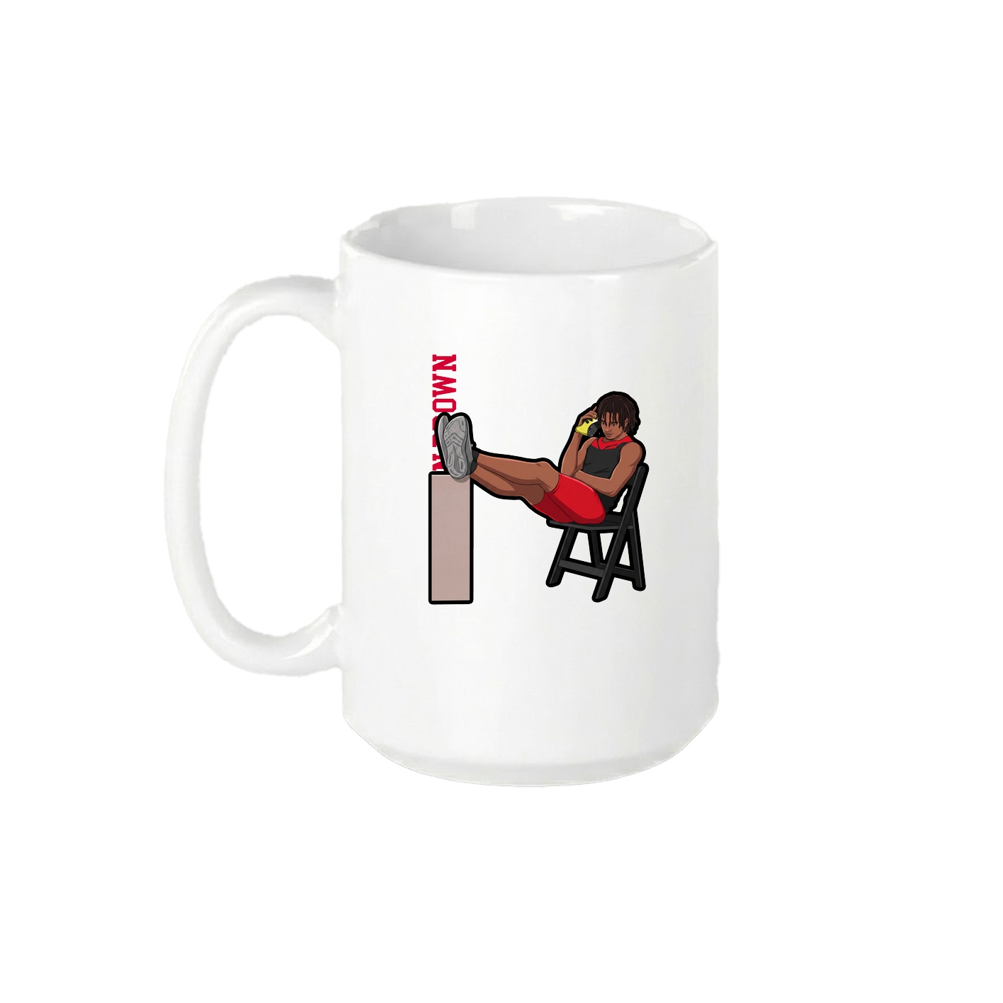 15oz Coffee Mug — Name Vertical in White