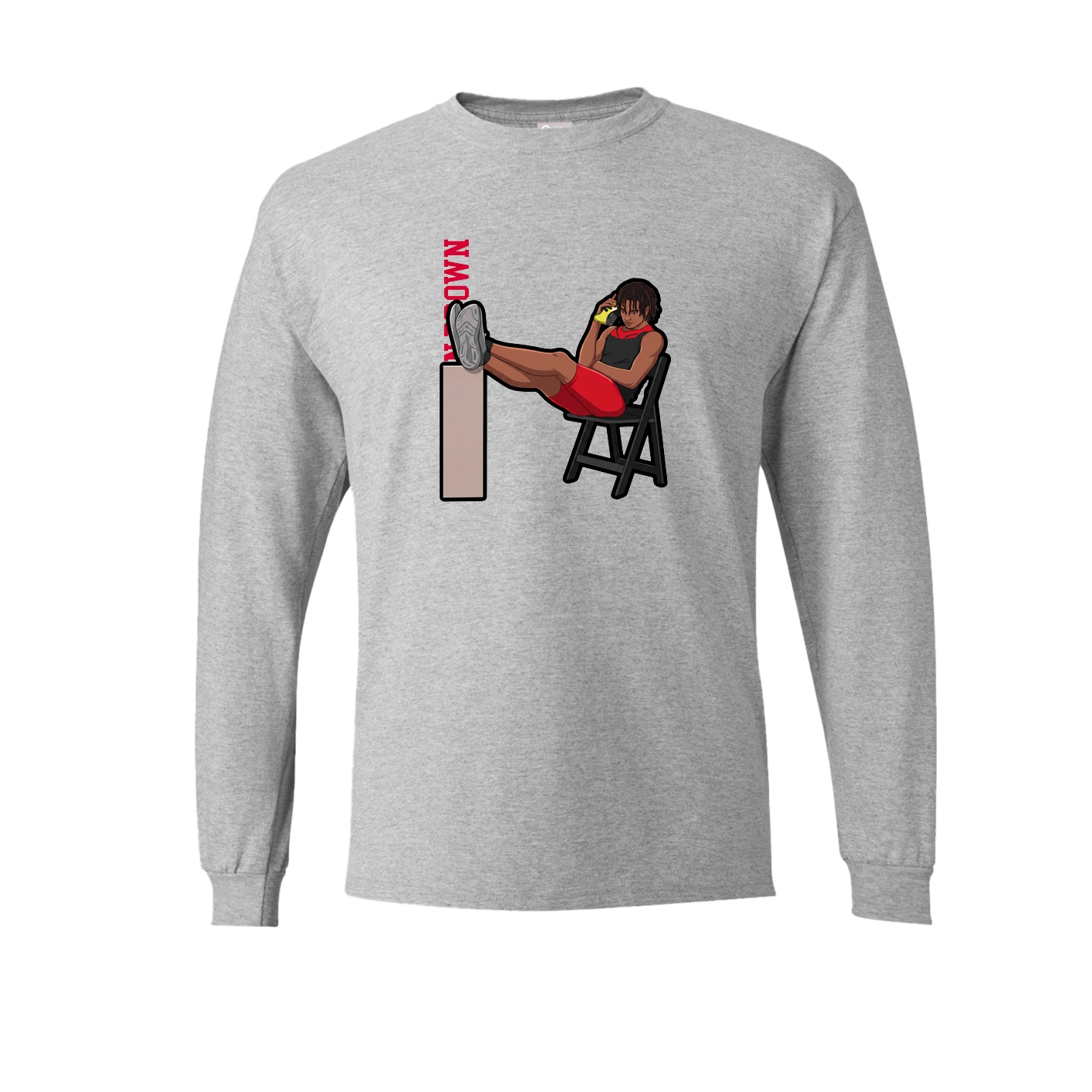 Long Sleeve Tee — Name Vertical in Grey