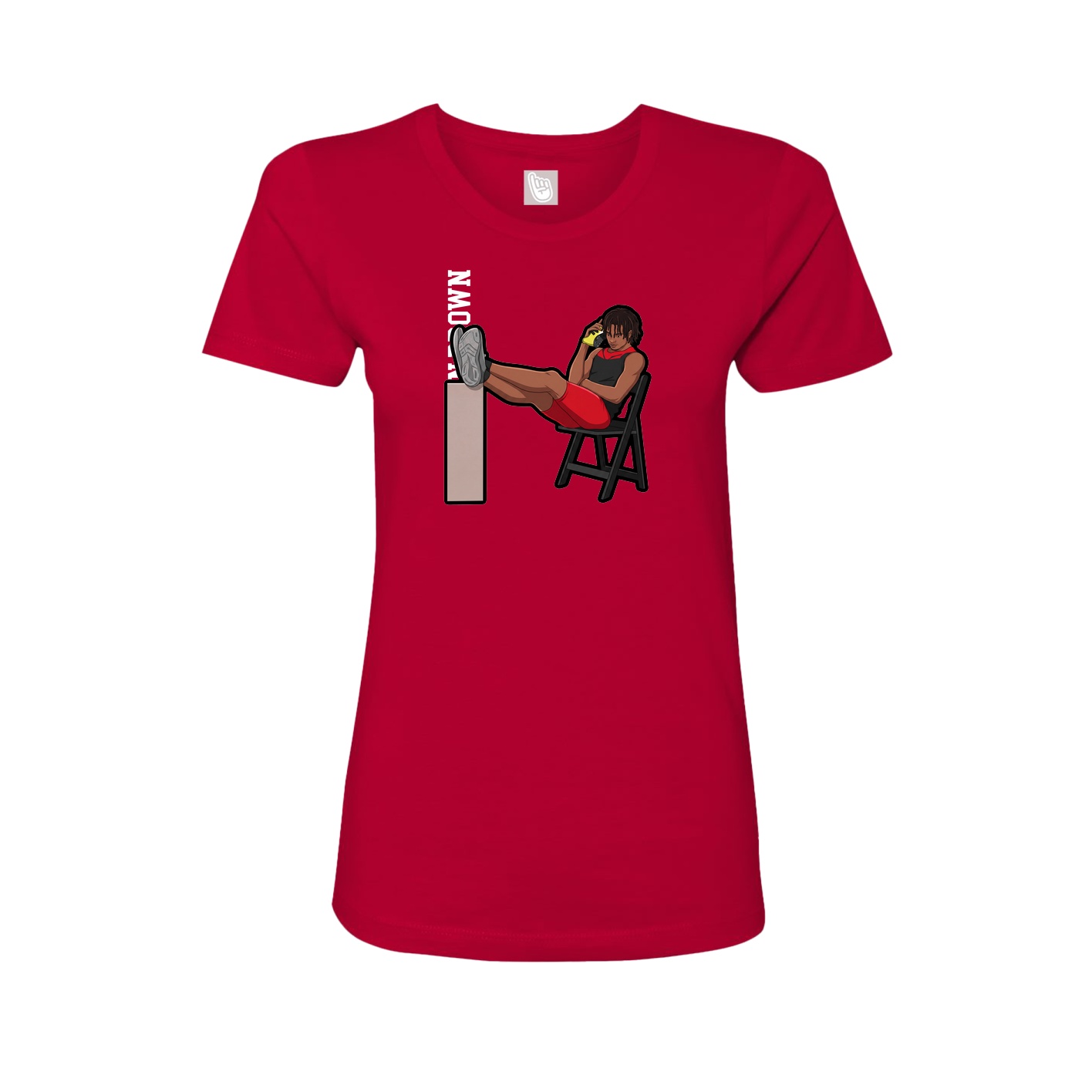 Womens Tee — Name Vertical in Red