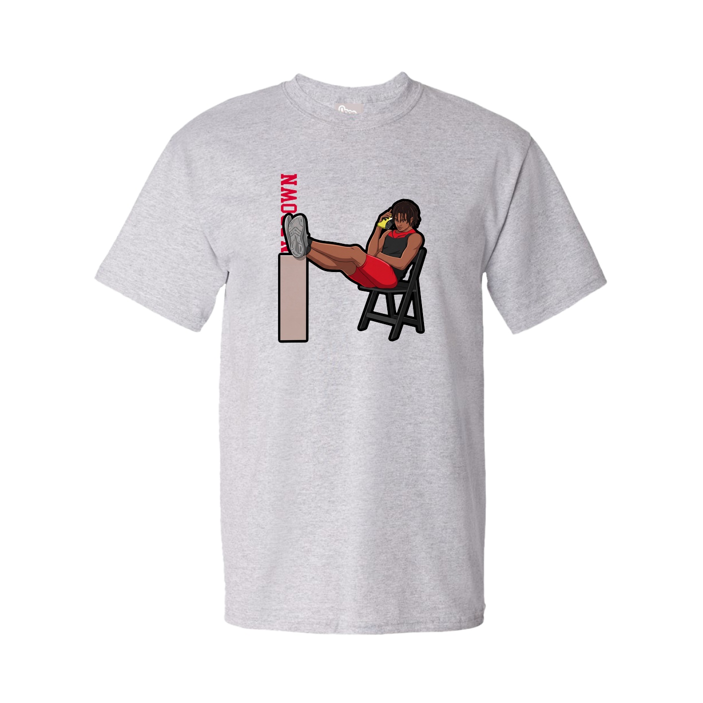 Youth Tee — Name Vertical in Grey