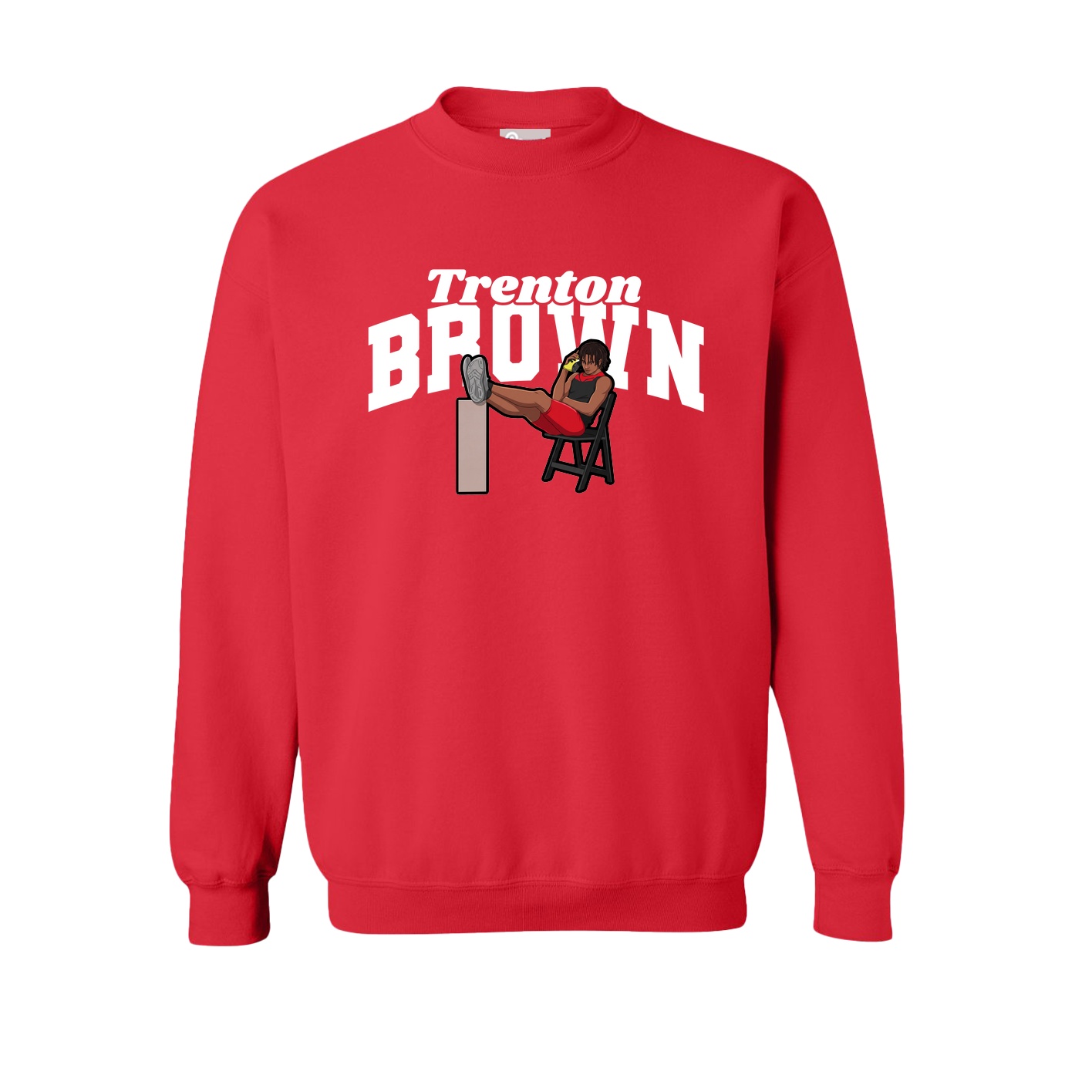 Fleece Crew — Signature Arch in Red