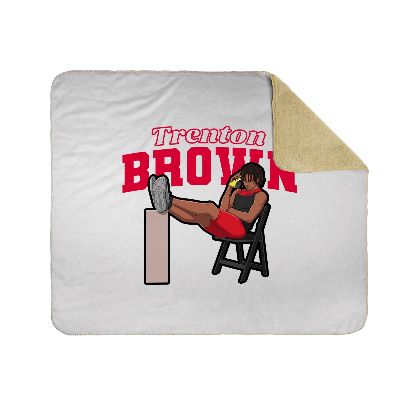 Throw Blanket — Name Arch in White