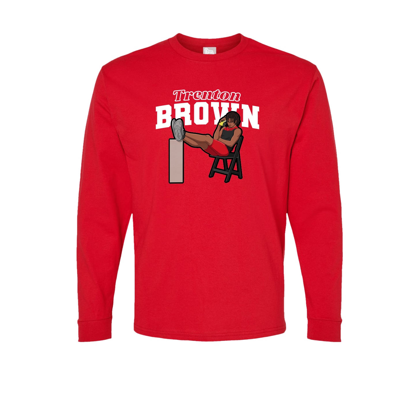 Long Sleeve Tee — Name Arch in Red