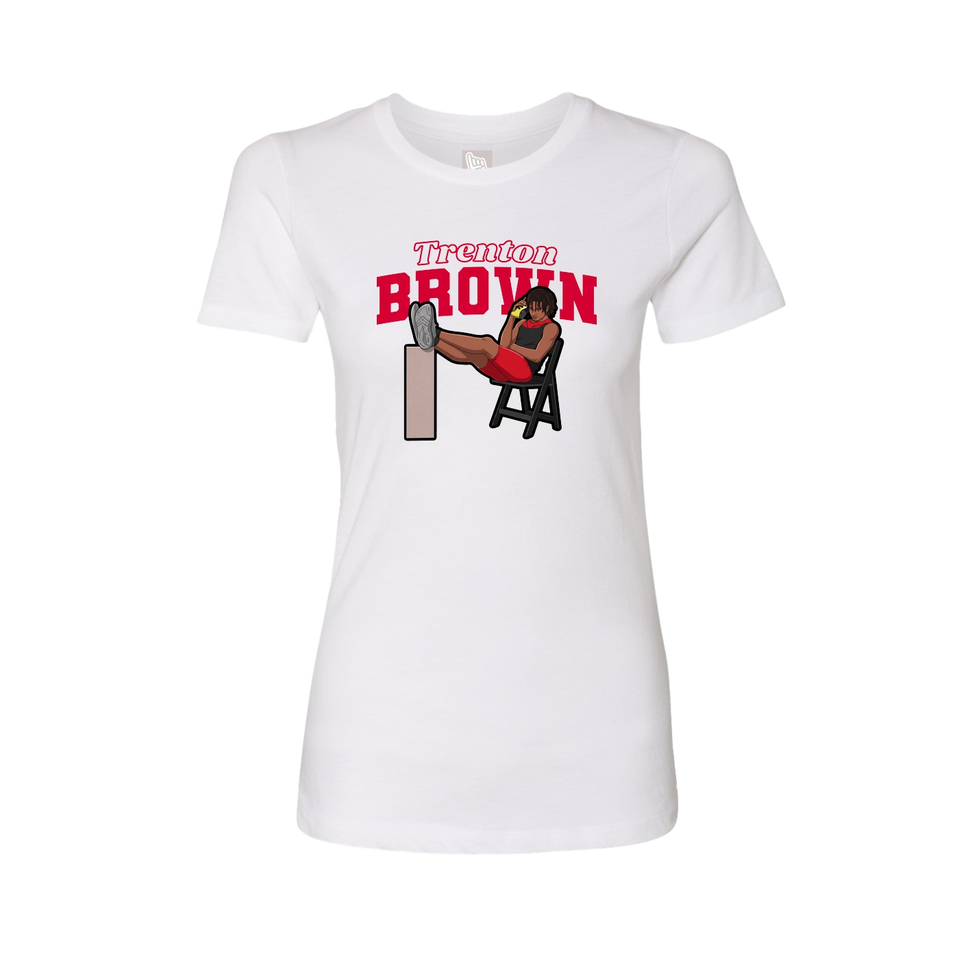 Womens Tee — Name Arch in White