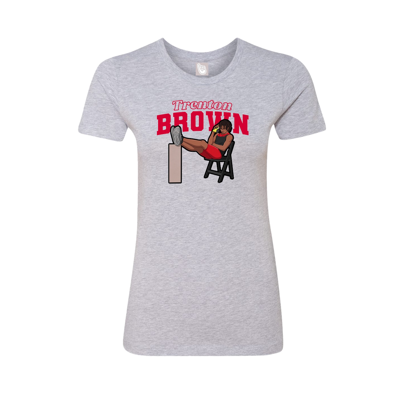 Womens Tee — Name Arch in Grey