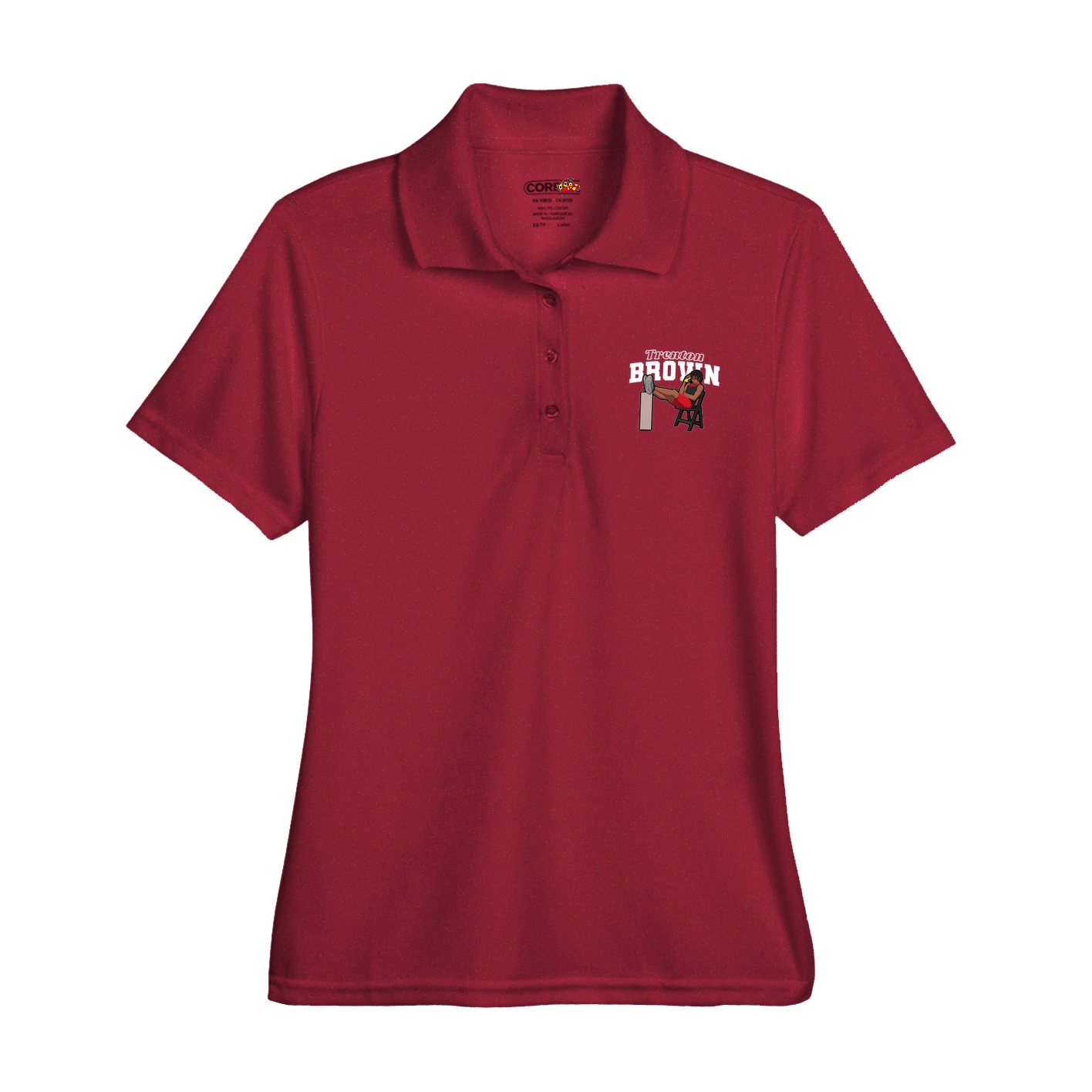 Womens Performance Polo — Name Arch in Red