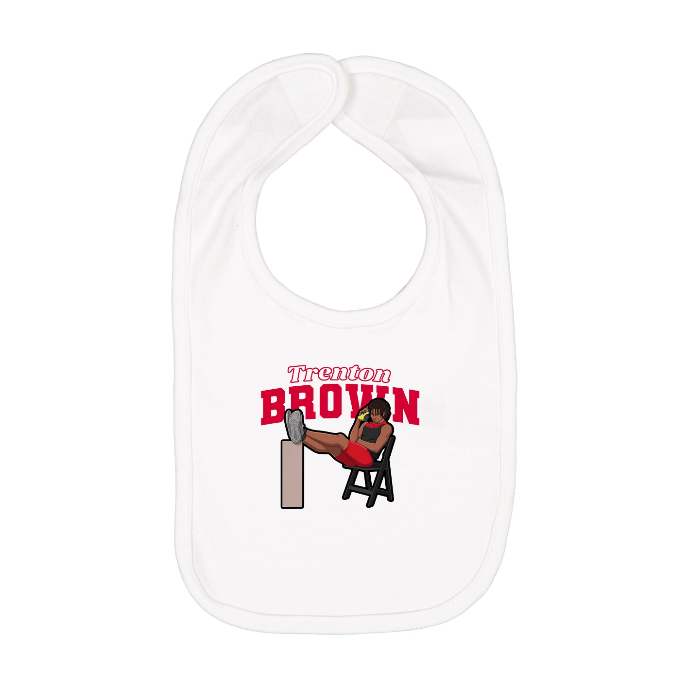 Infant Bib — Name Arch in White