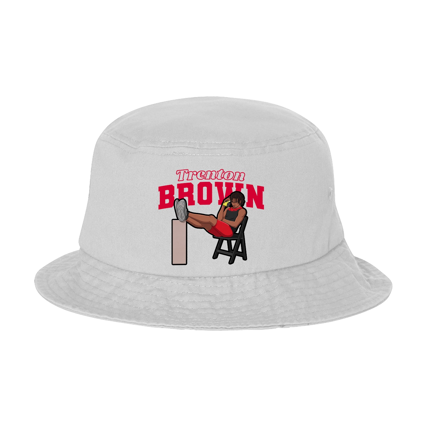 Bucket Cap — Name Arch in White