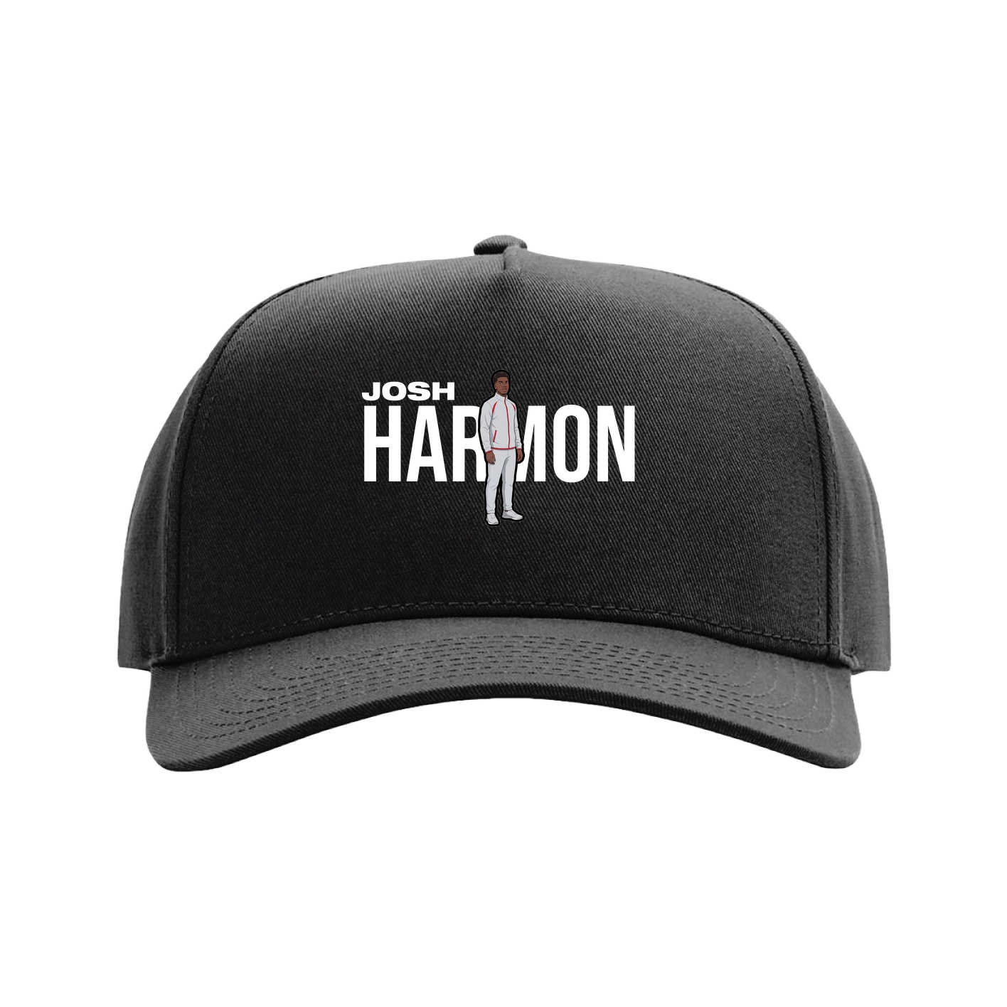 Full Fabric Five-Panel Champ Cap — Player Name in Black