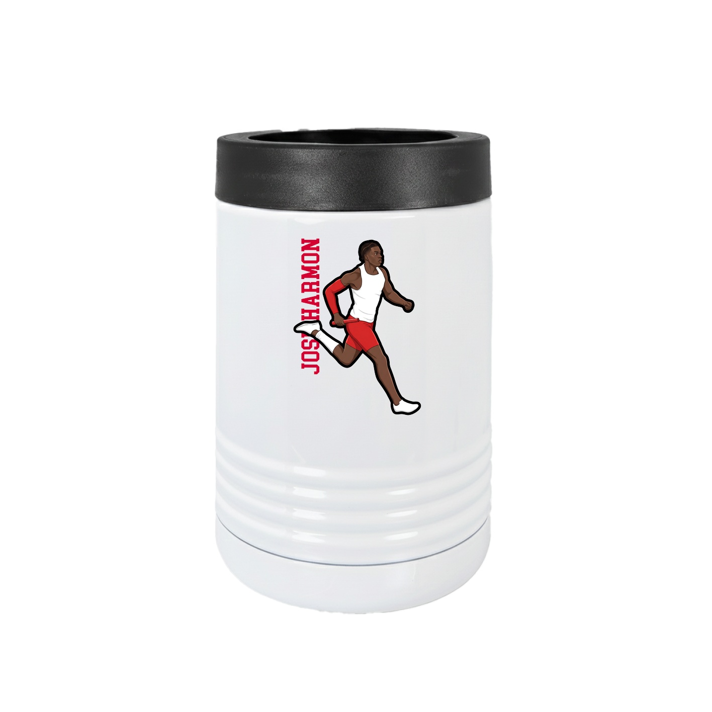 Beverage Holder — Name Vertical in White