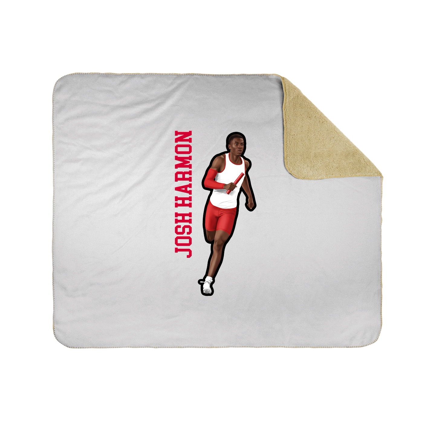 Throw Blanket — Name Vertical in White