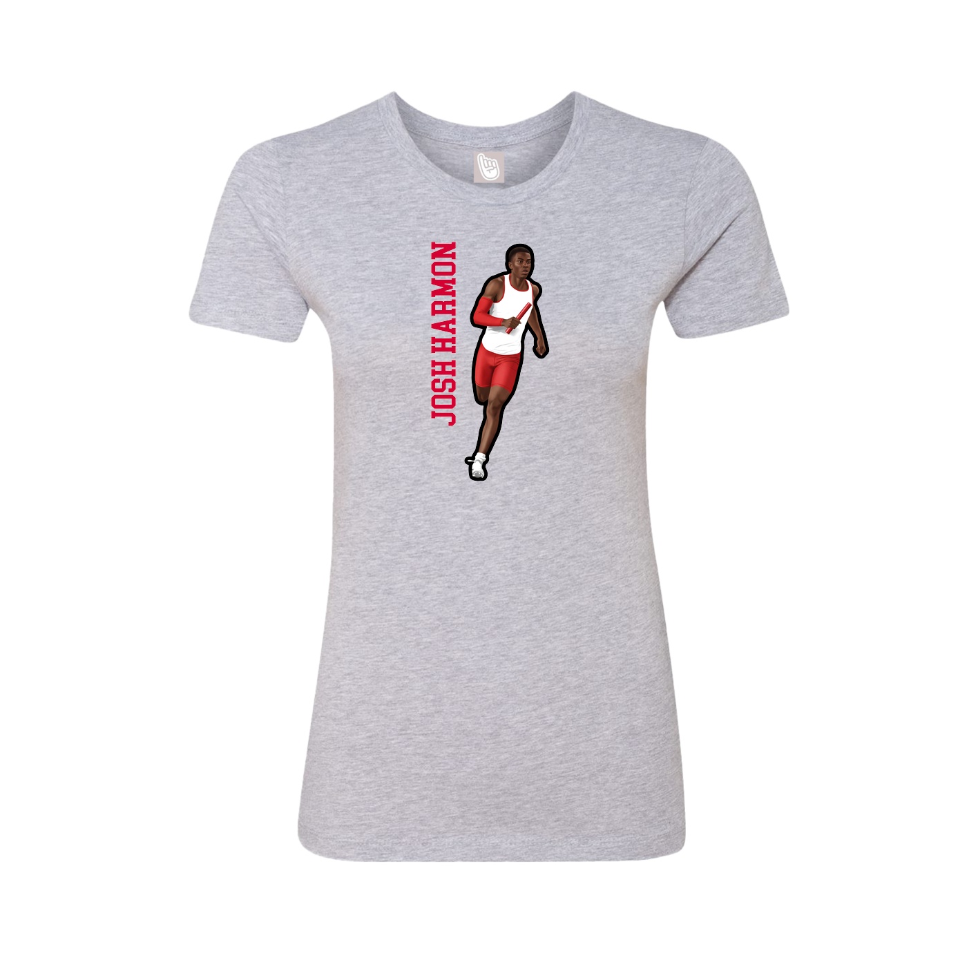 Womens Tee — Name Vertical in Grey