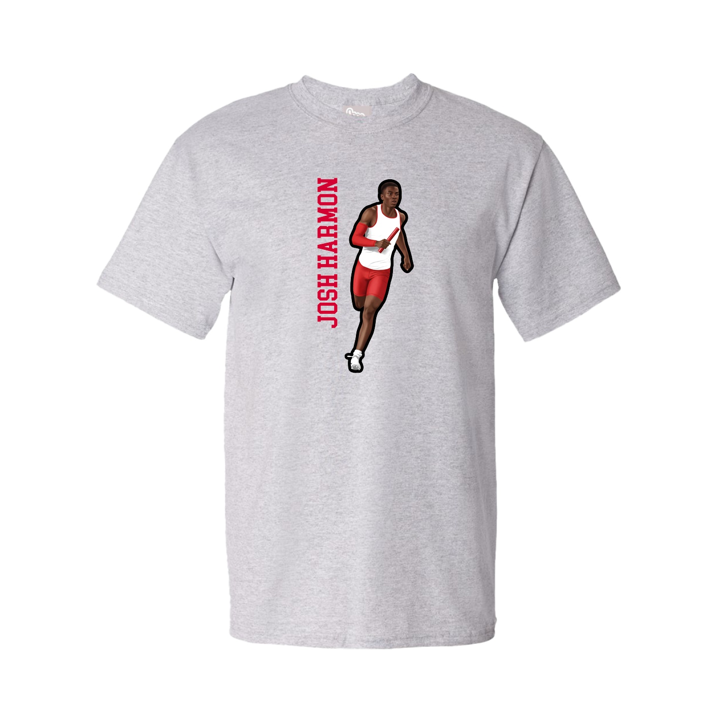 Youth Tee — Name Vertical in Grey