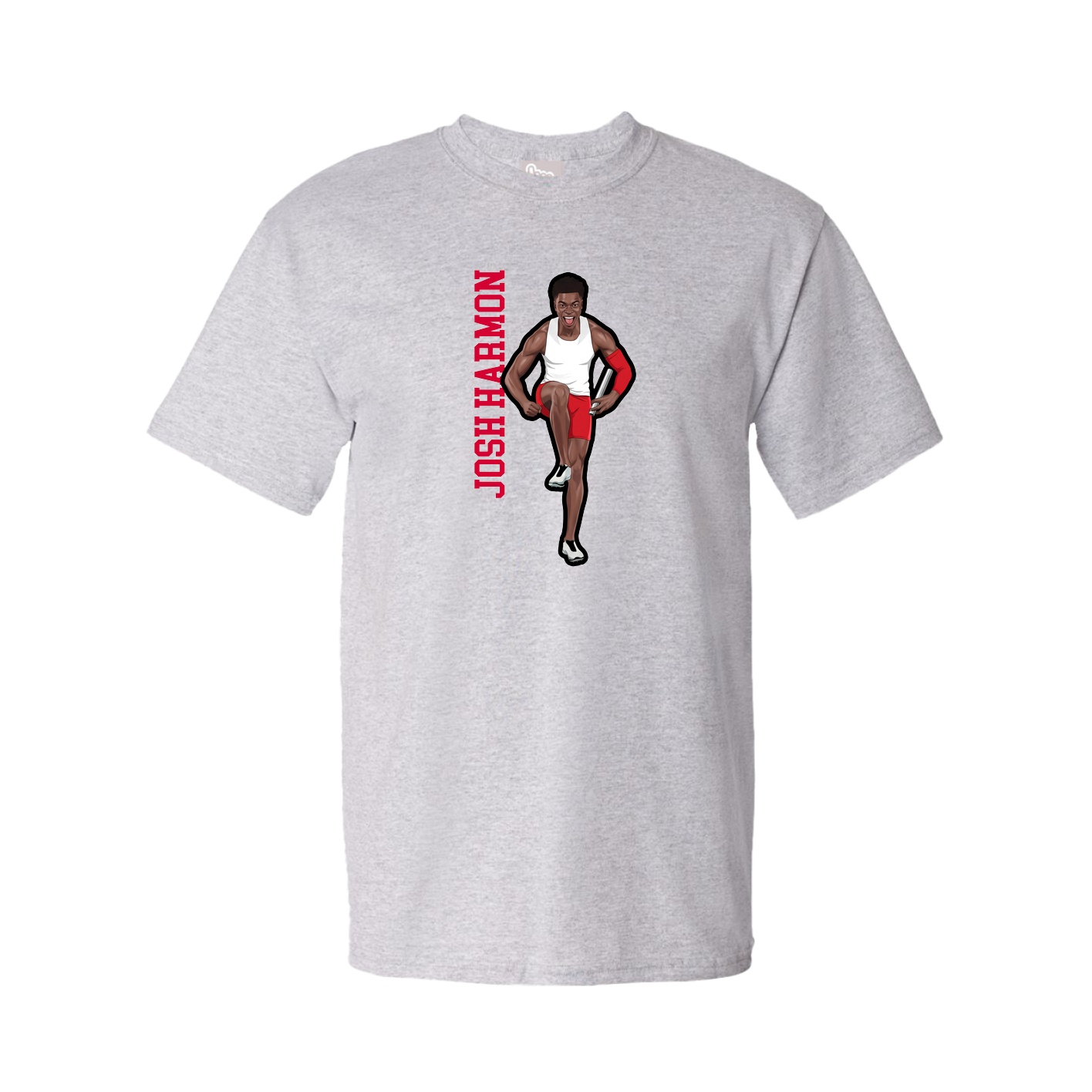 Tee — Name Vertical in Grey