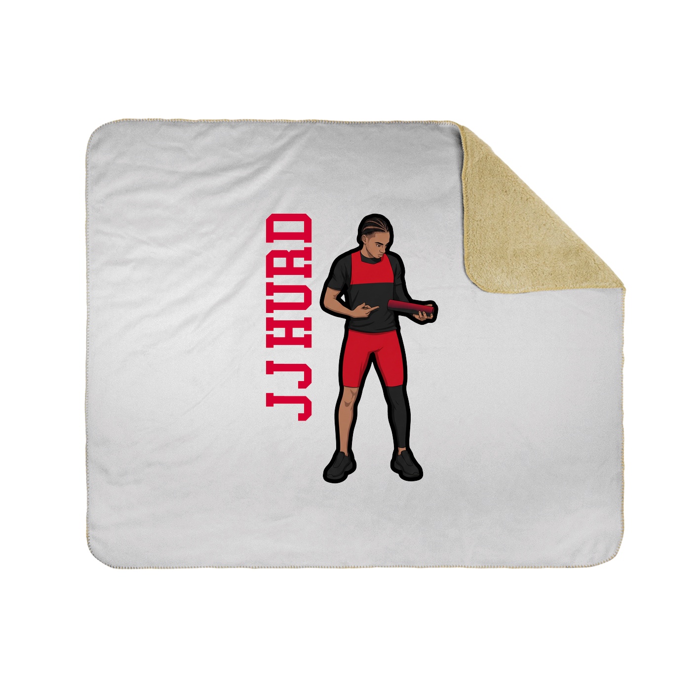 Throw Blanket — Name Vertical in White