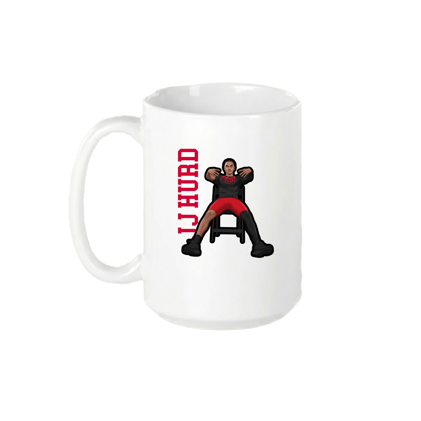15oz Coffee Mug — Name Vertical in White