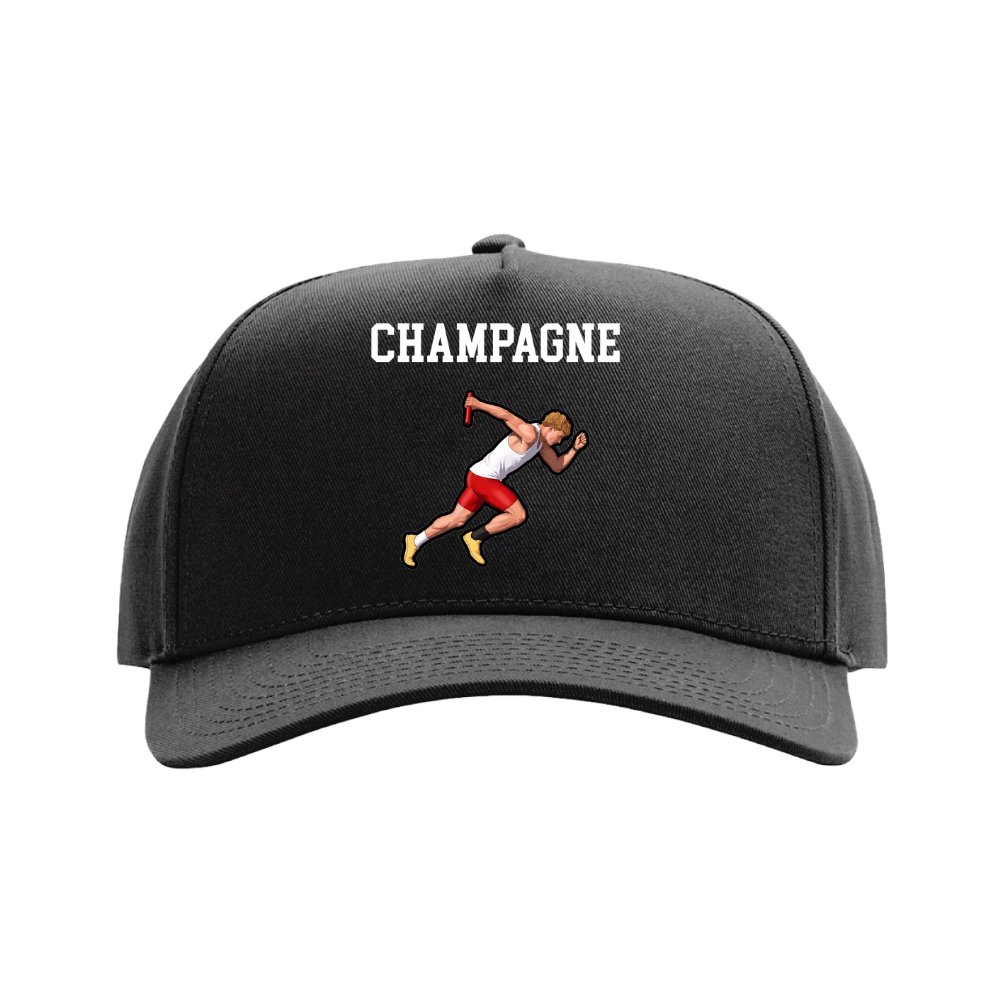Full Fabric Five-Panel Champ Cap — Shirsey in Black