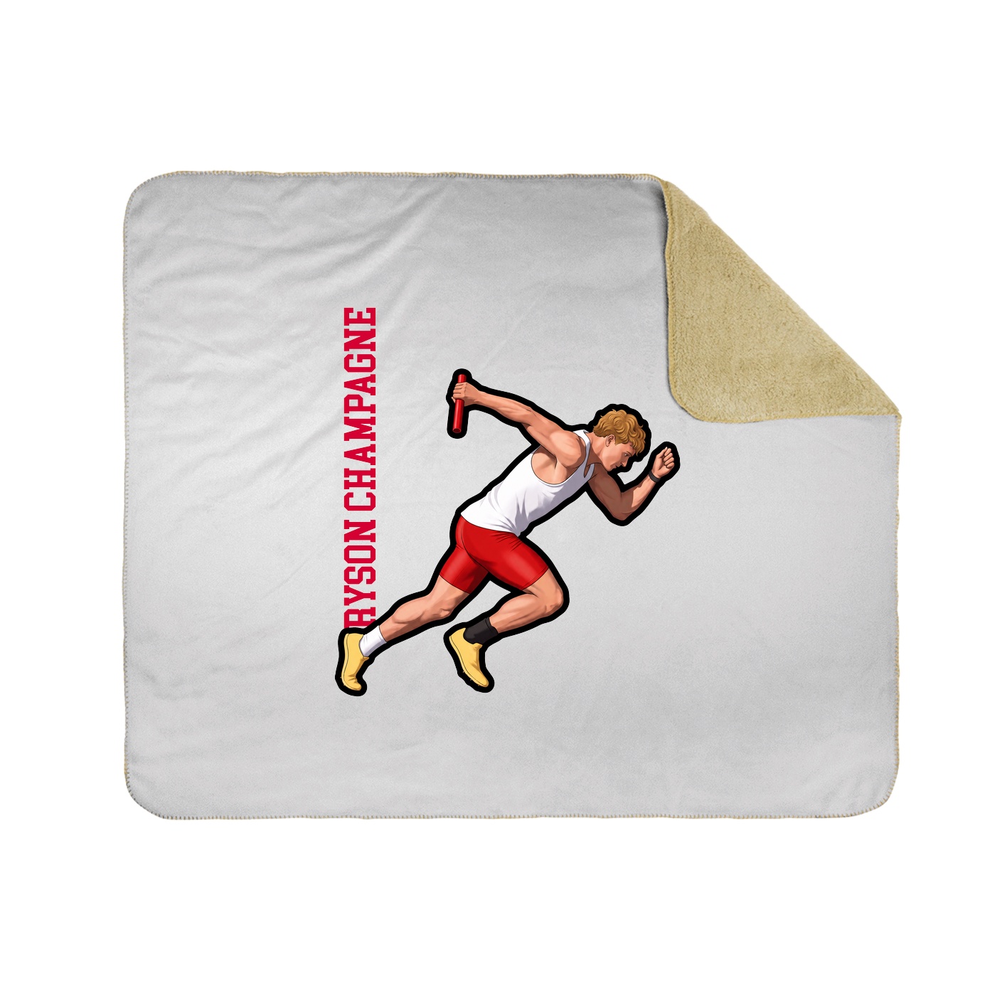 Throw Blanket — Name Vertical in White