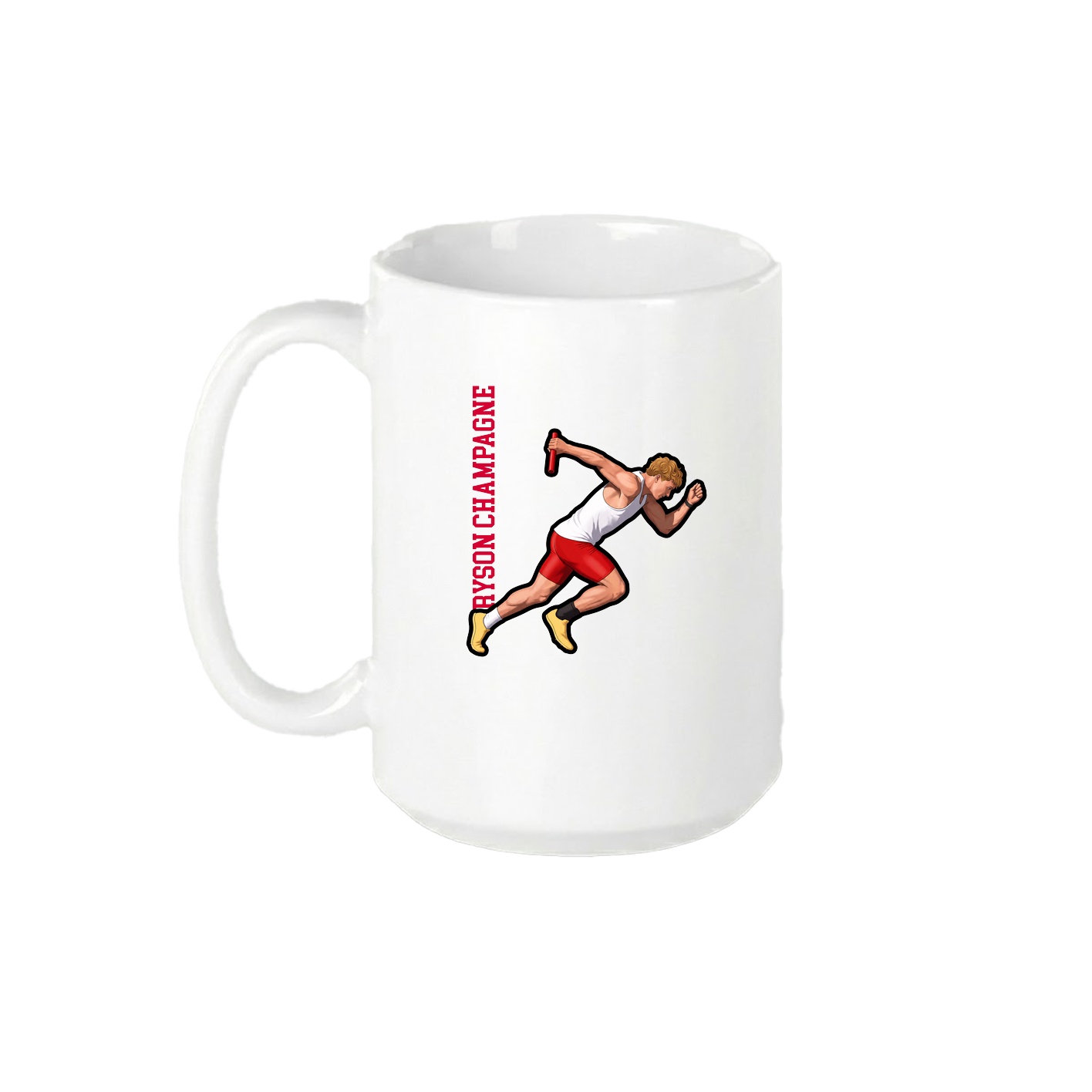 15oz Coffee Mug — Name Vertical in White