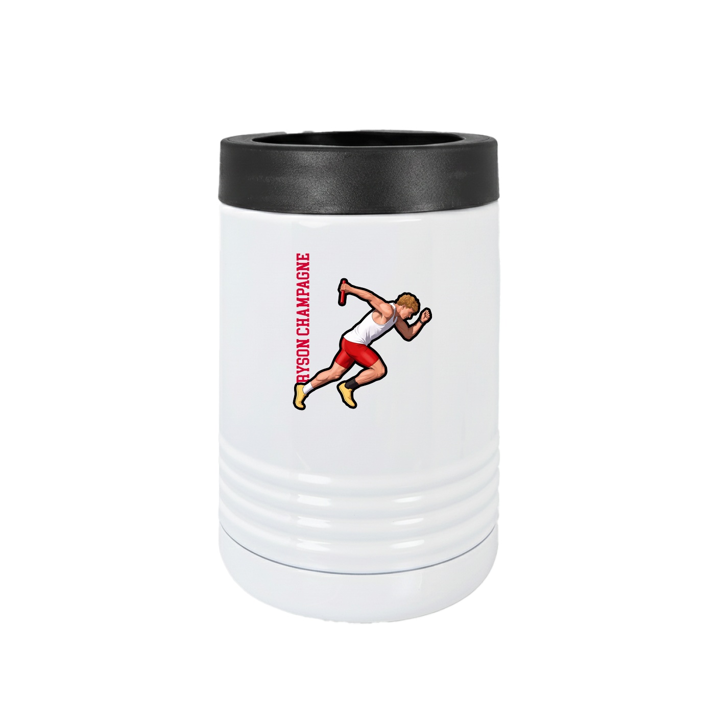 Beverage Holder — Name Vertical in White