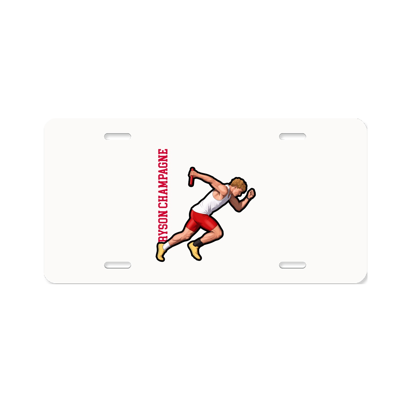 License Plate — Name Vertical in Classic