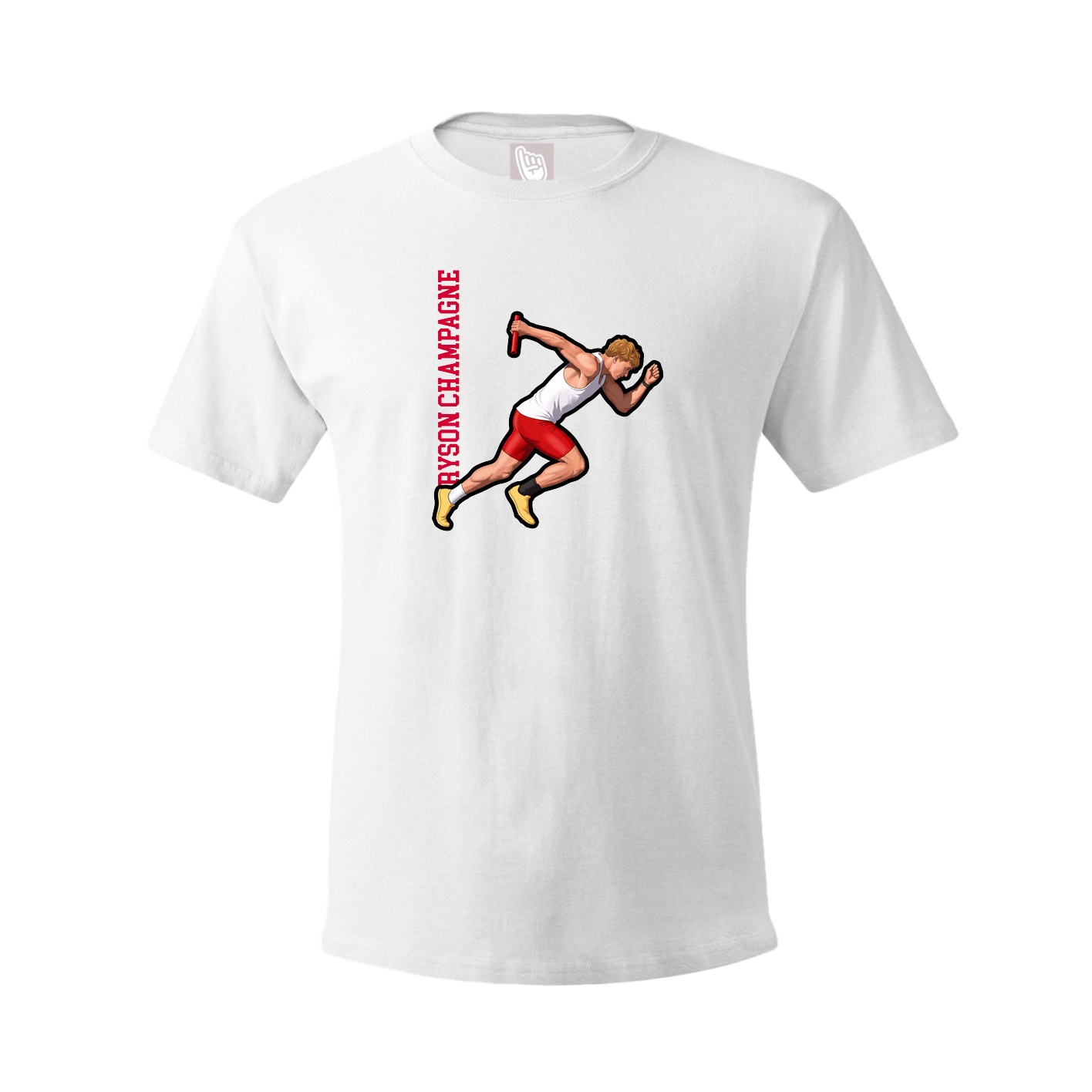 Youth Tee — Name Vertical in White