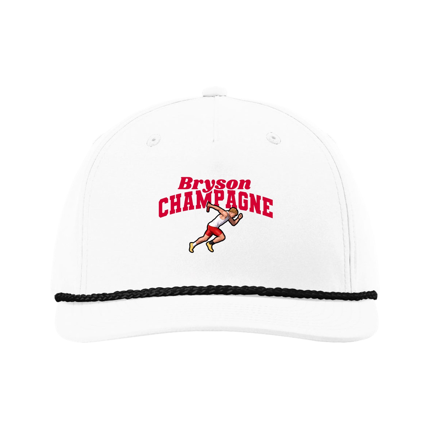 Five-Panel Classic Rope Cap — Signature Arch in White