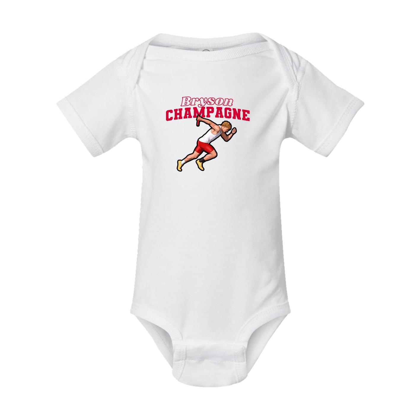 Baby Onesie — Name Arch in White