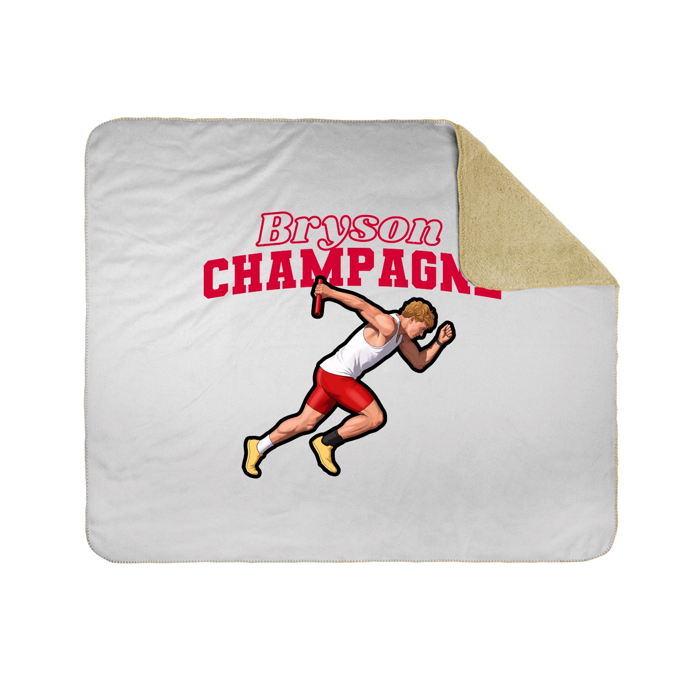 Throw Blanket — Name Arch in White