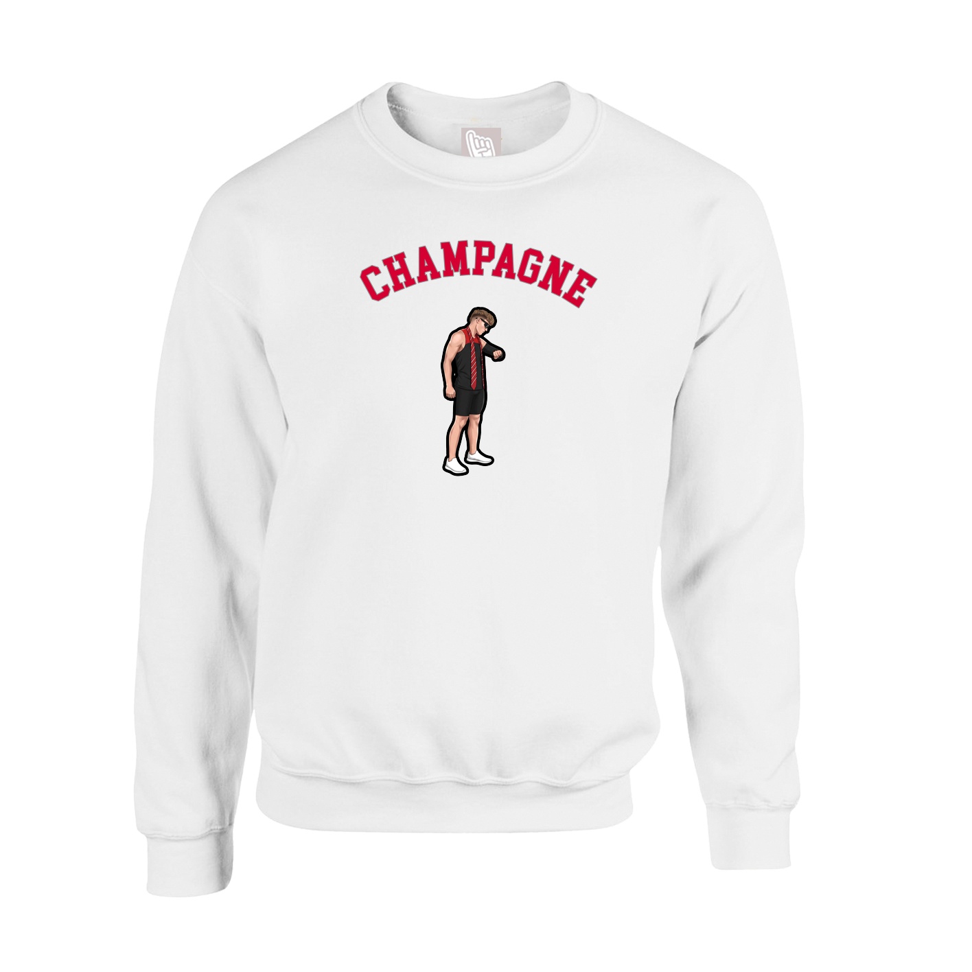 Fleece Crew — Shirsey Arch in White