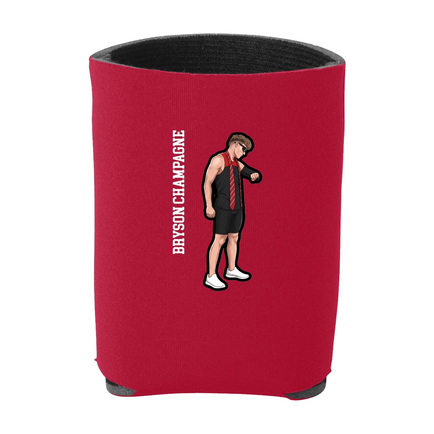 Can Holder — Name Vertical in Red