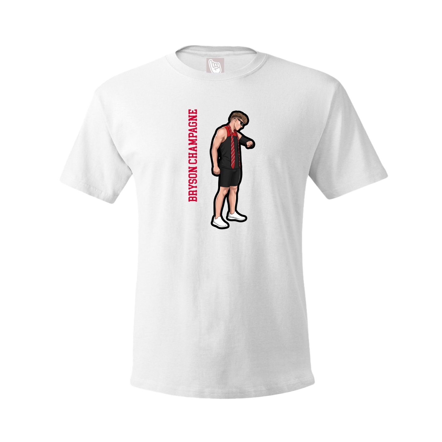 Tee — Name Vertical in White
