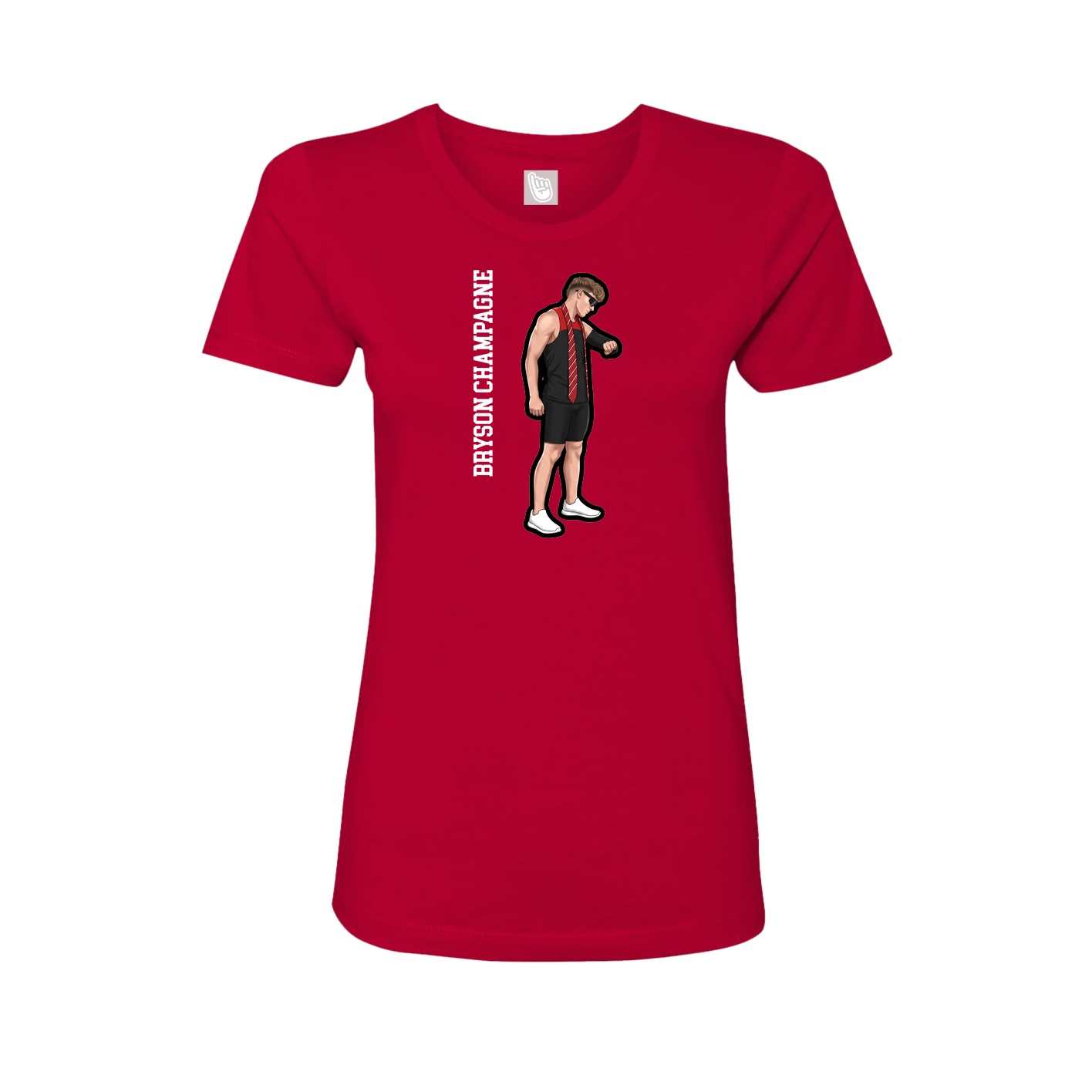Womens Tee — Name Vertical in Red