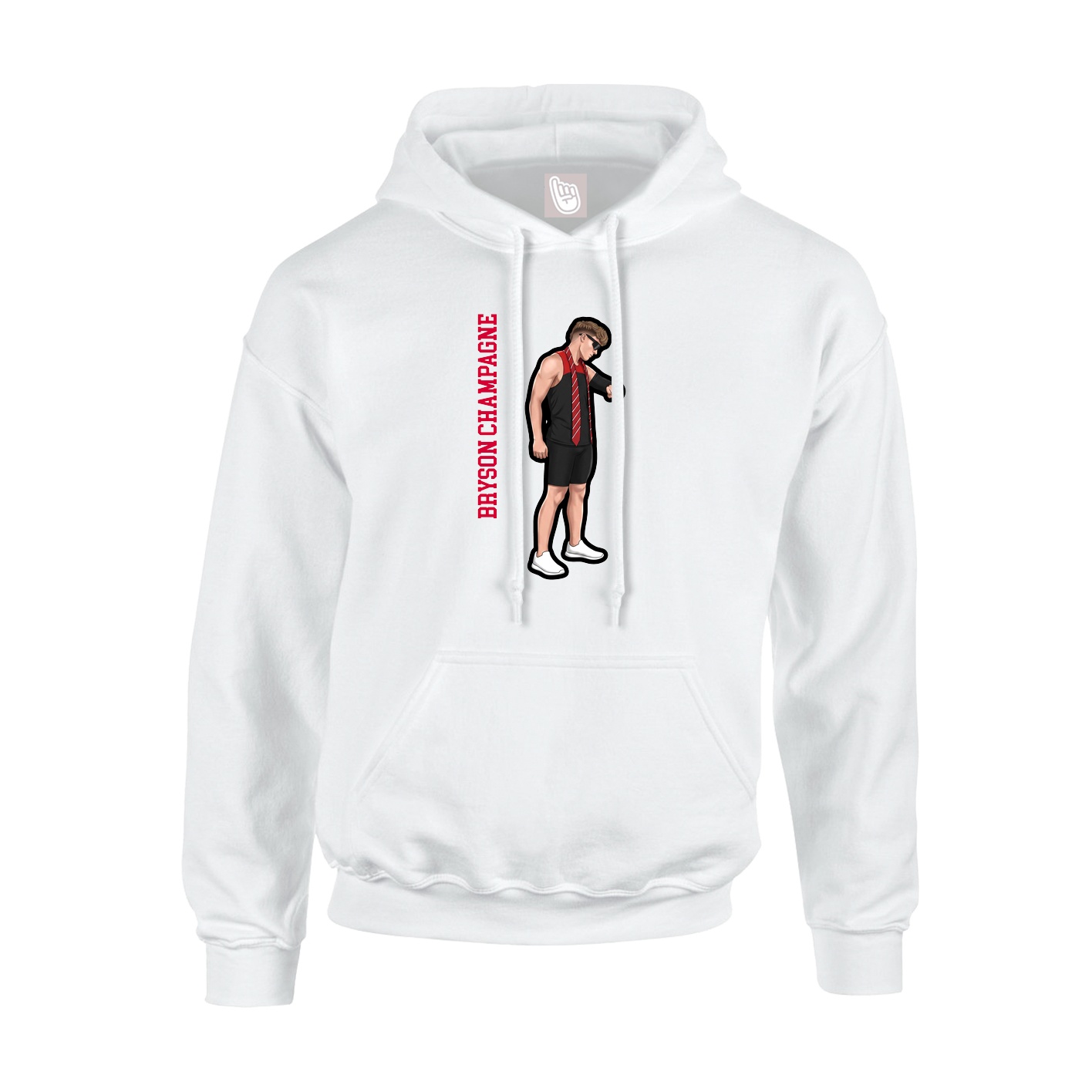 Hoodie — Name Vertical in White